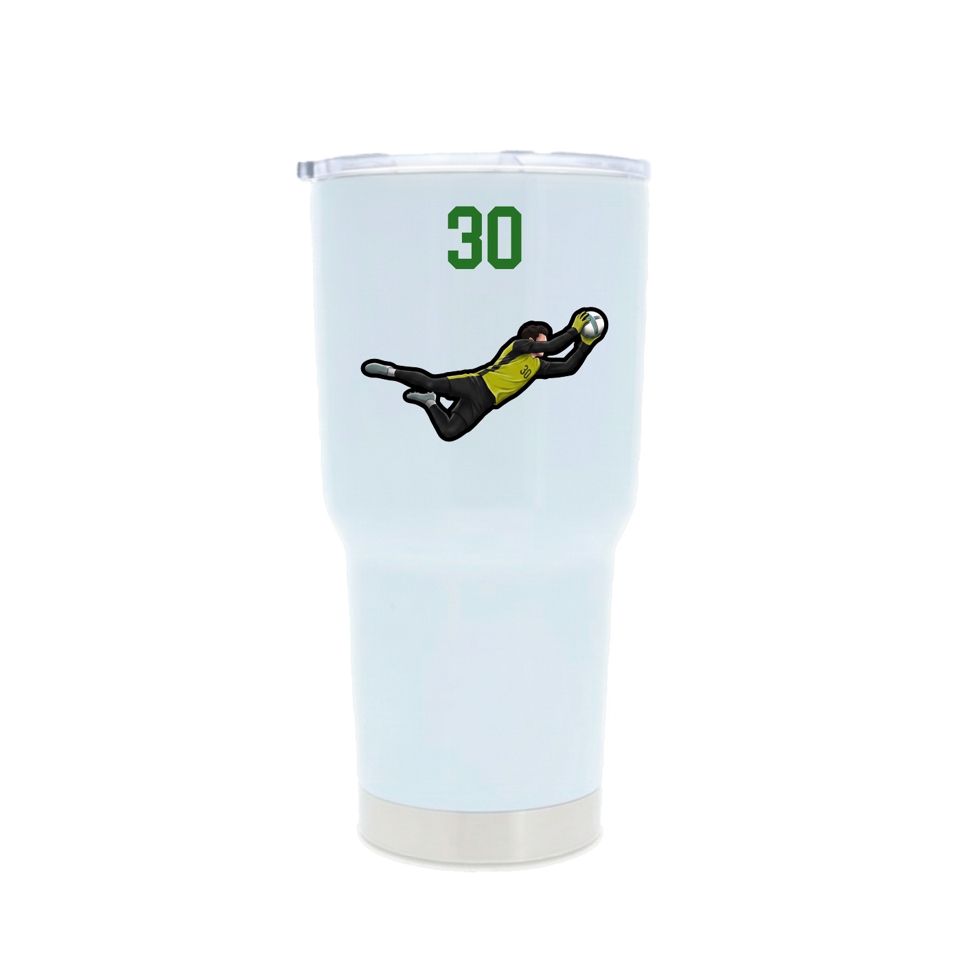 30oz Stainless Steel Tumbler — Number Top in White