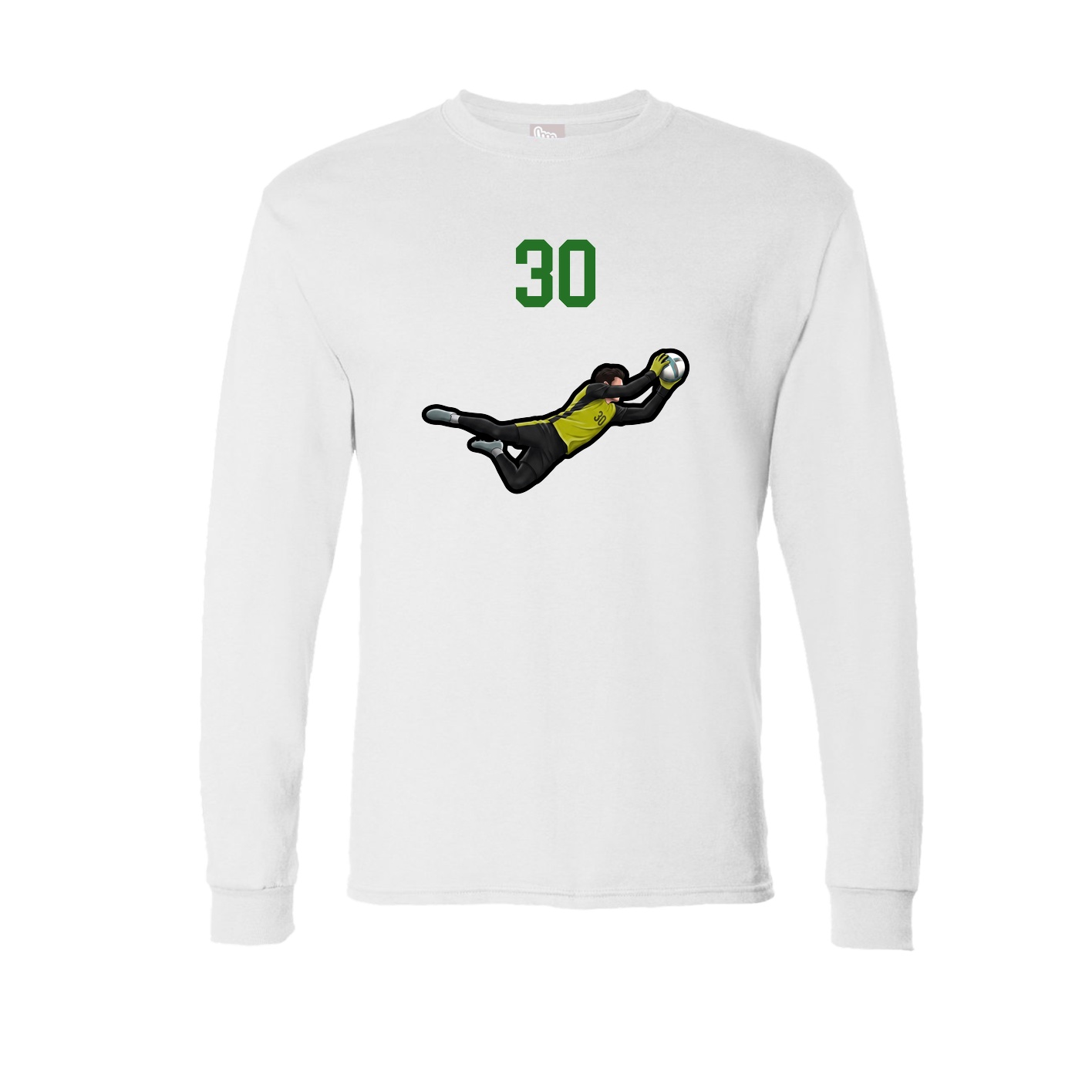 Long Sleeve Tee — Number Top in White