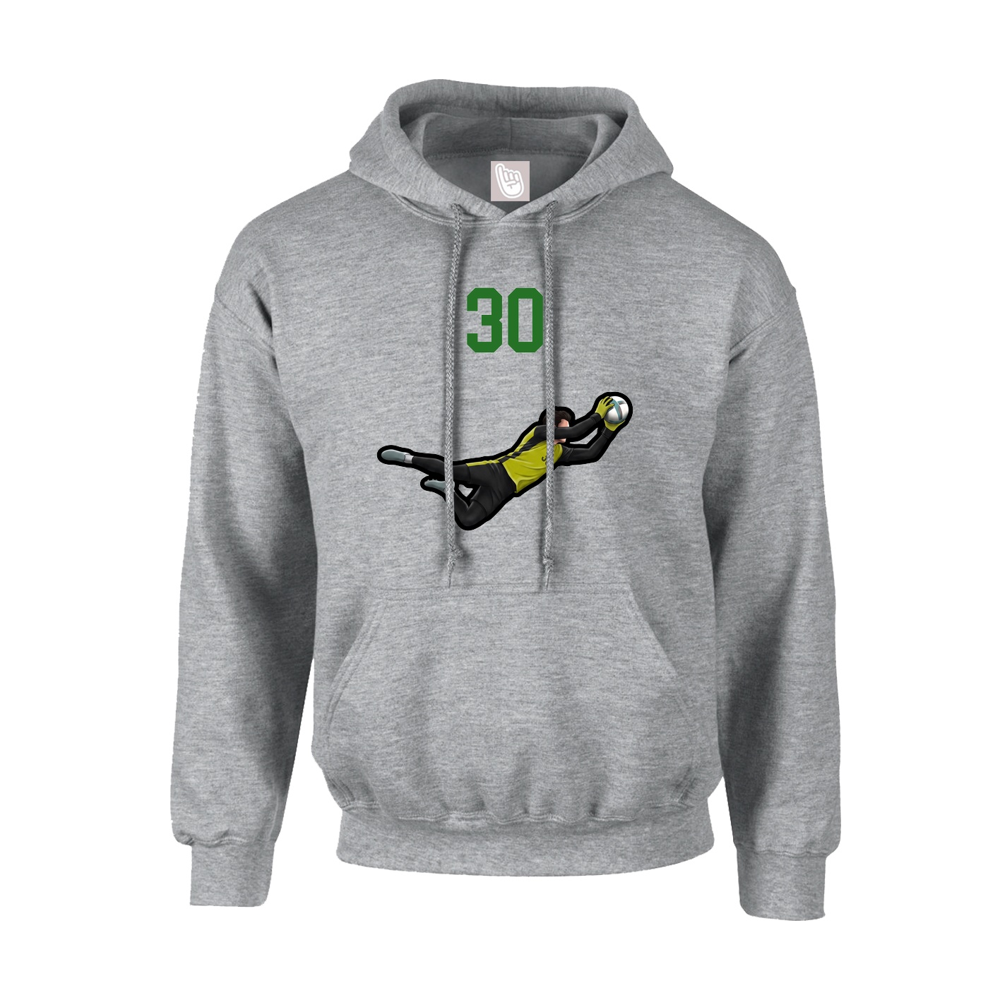 Youth Hoodie — Number Top in Grey