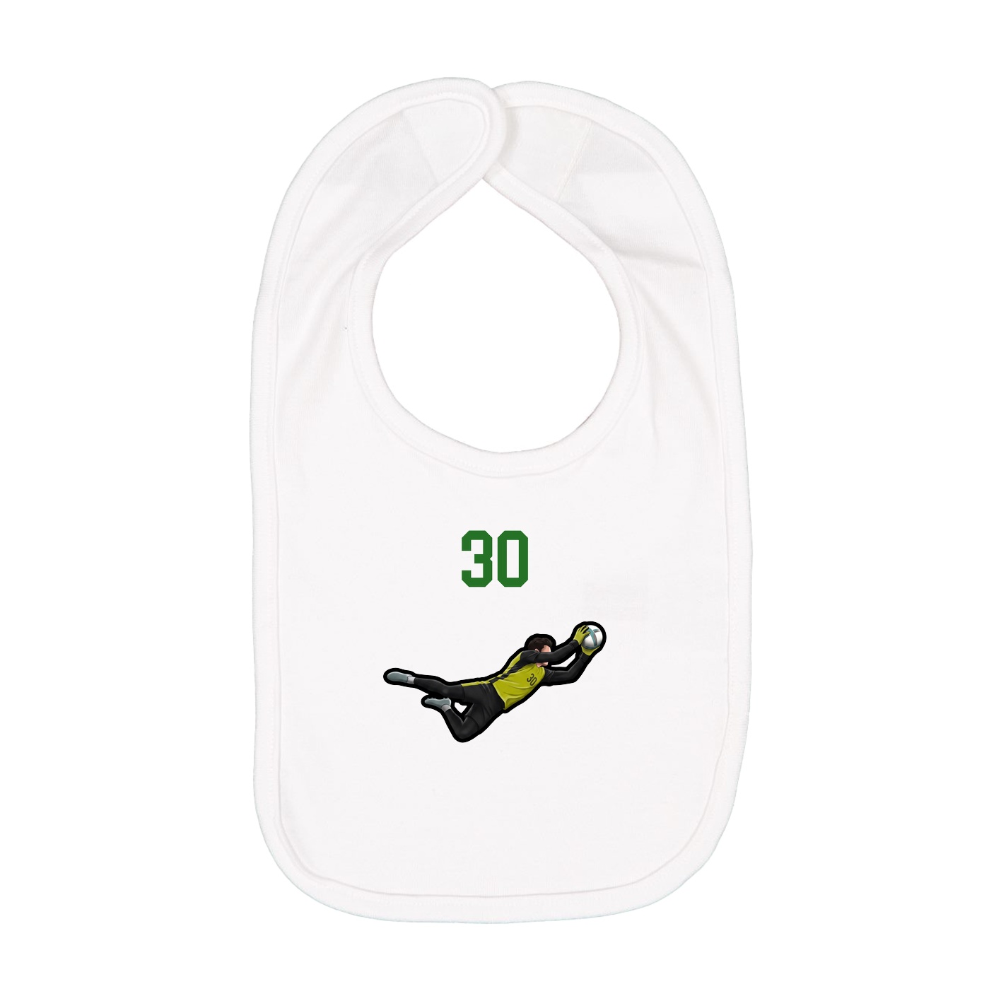 Infant Bib — Number Top in White