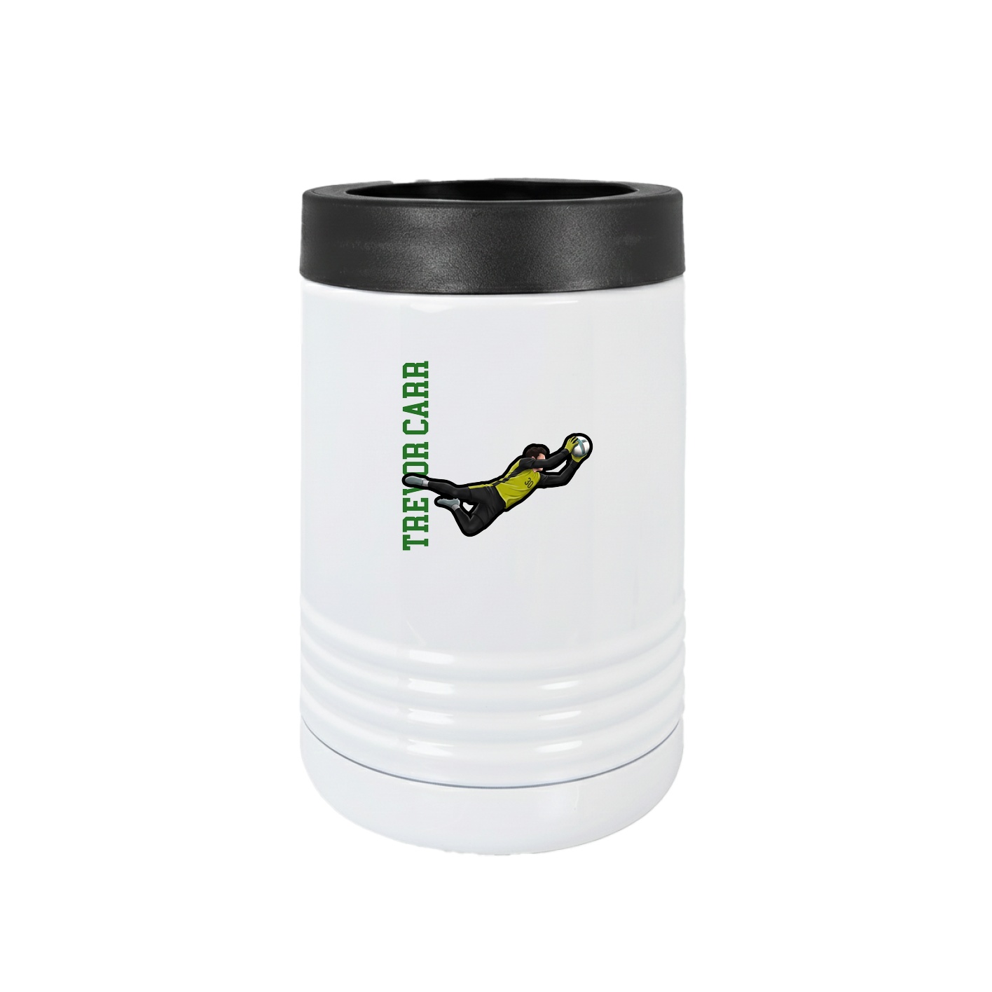 Beverage Holder — Name Vertical in White