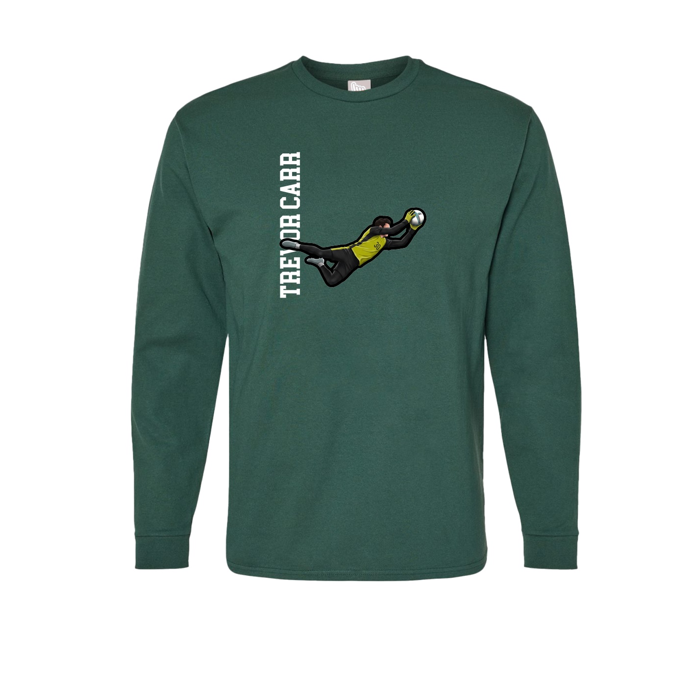 Long Sleeve Tee — Name Vertical in Green