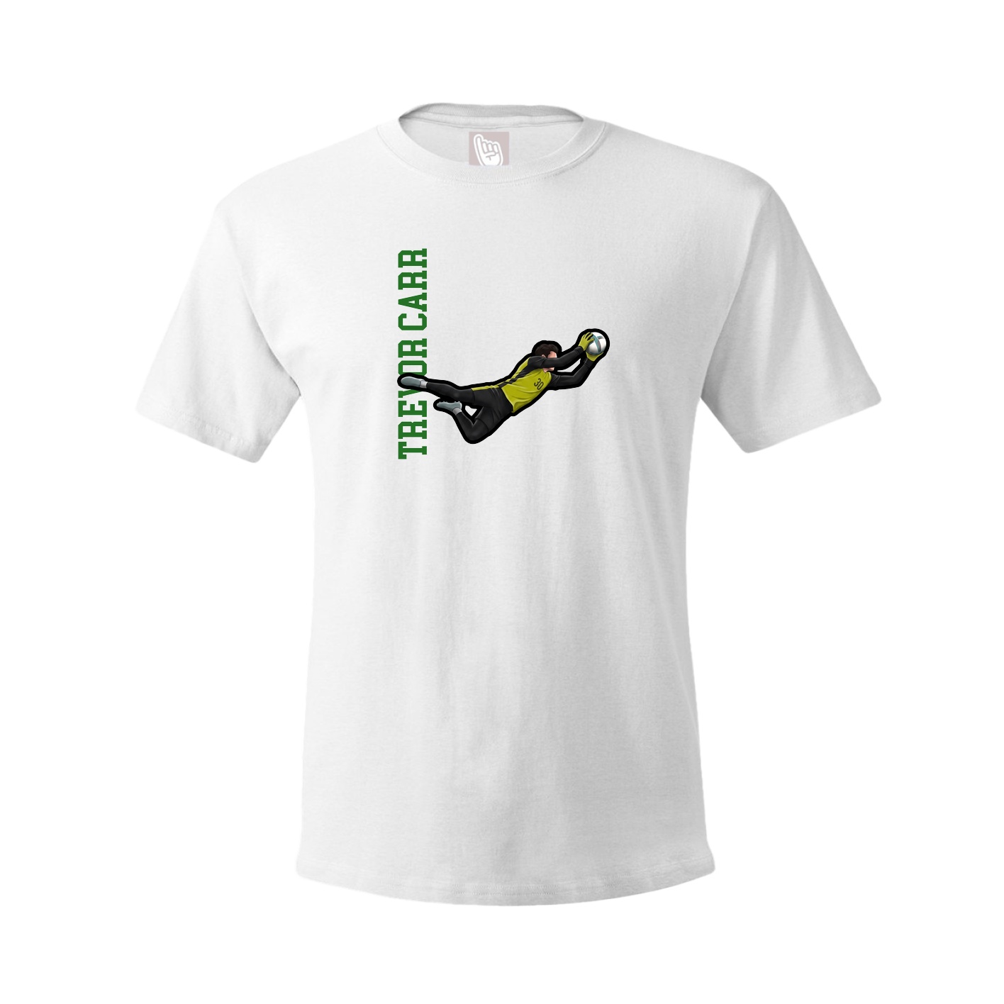 Youth Tee — Name Vertical in White