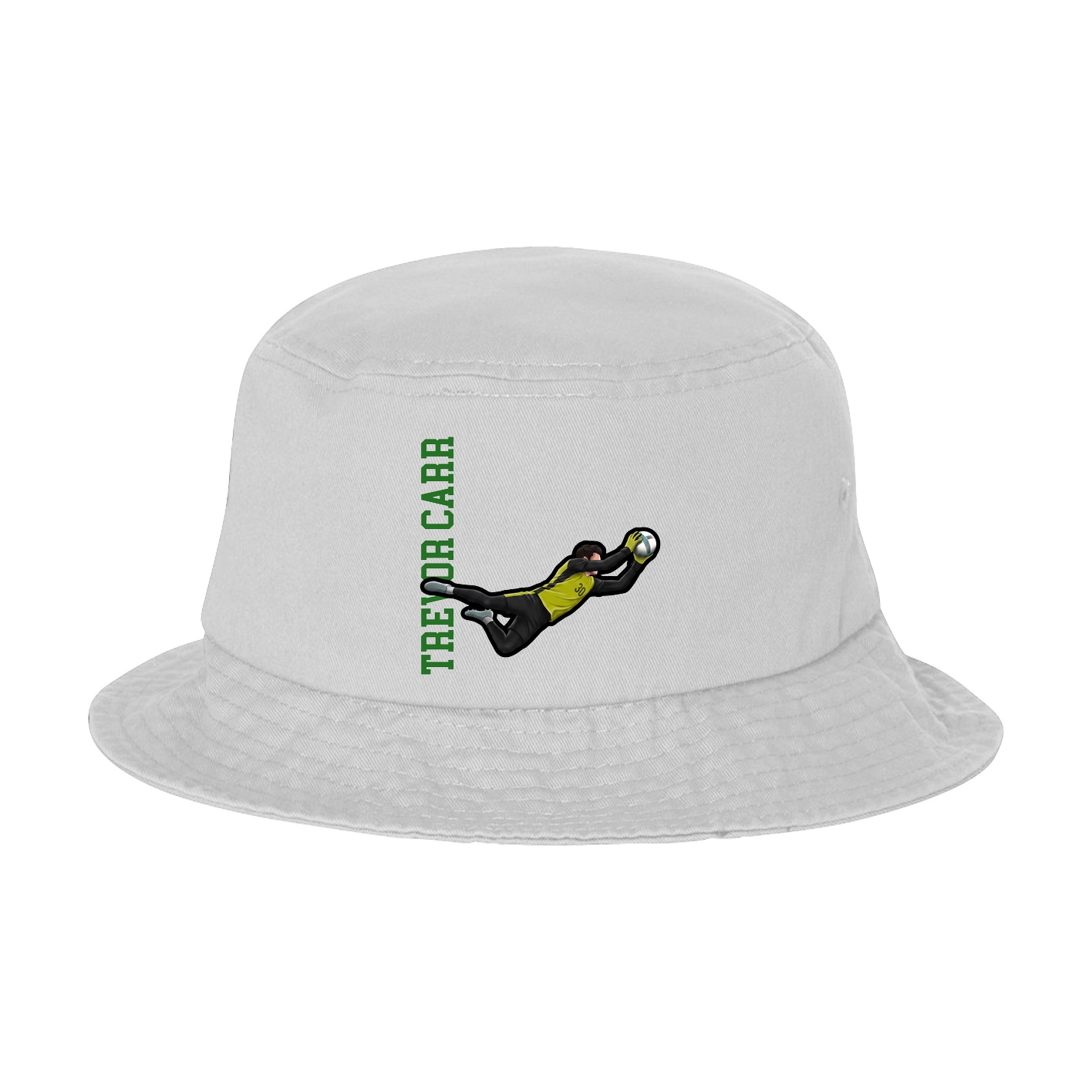 Bucket Cap — Name Vertical in White