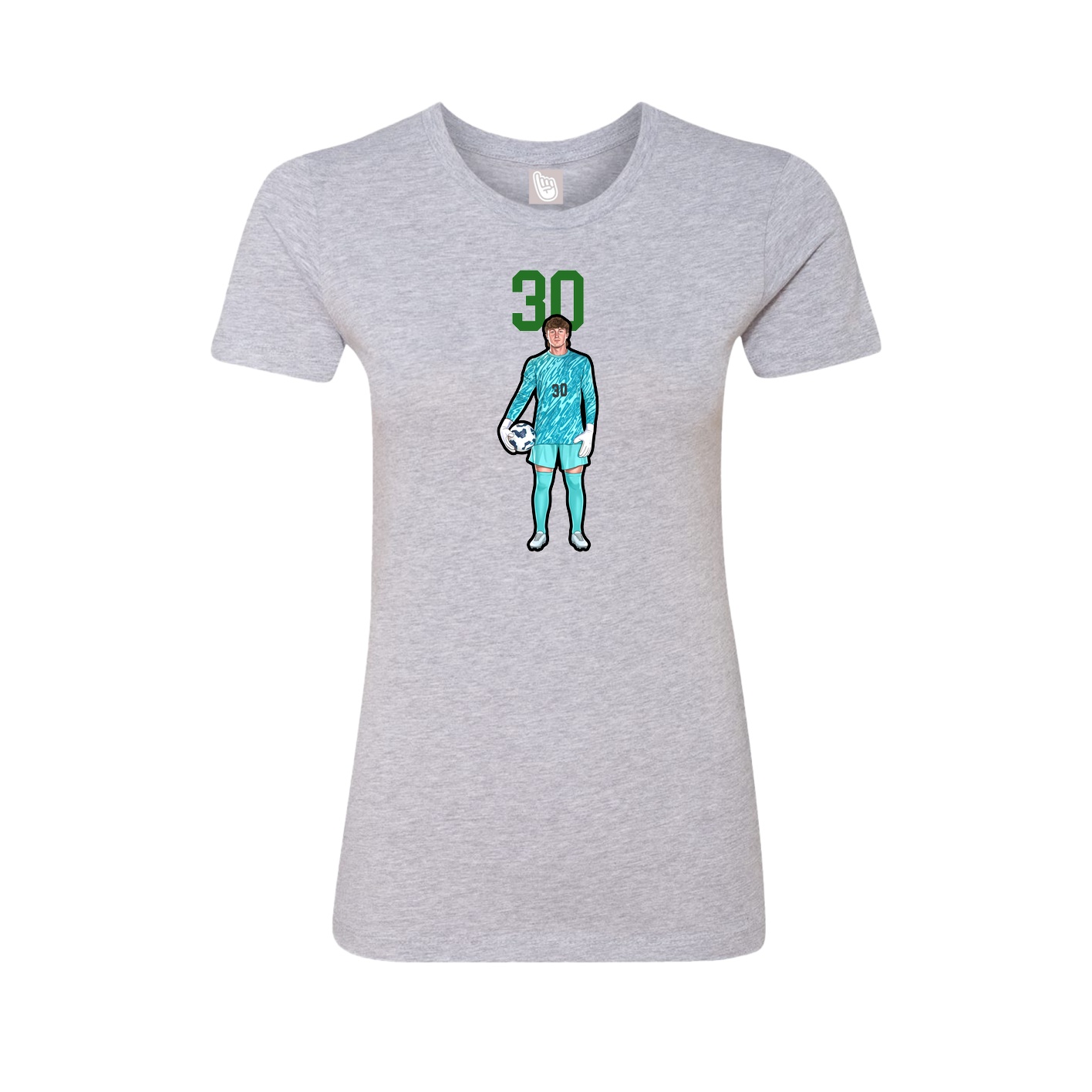 Fitted Women's Tee — Number Top in Grey