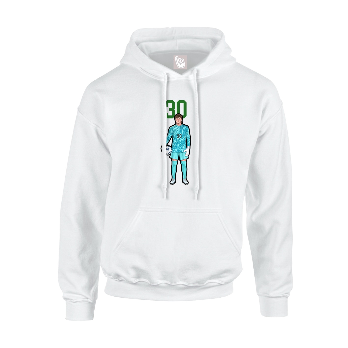 Youth Hoodie — Number Top in White