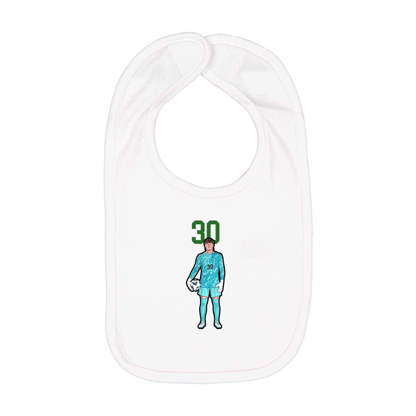 Infant Bib — Number Top in White