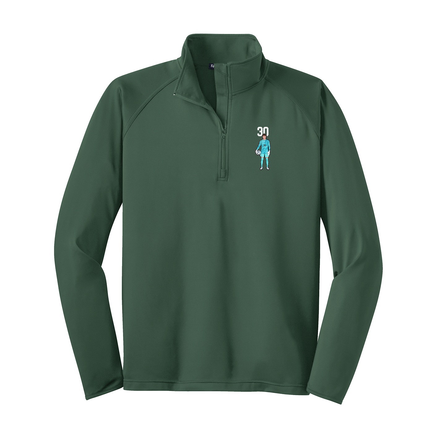 Q-Zip Pullover — Number Top in Green