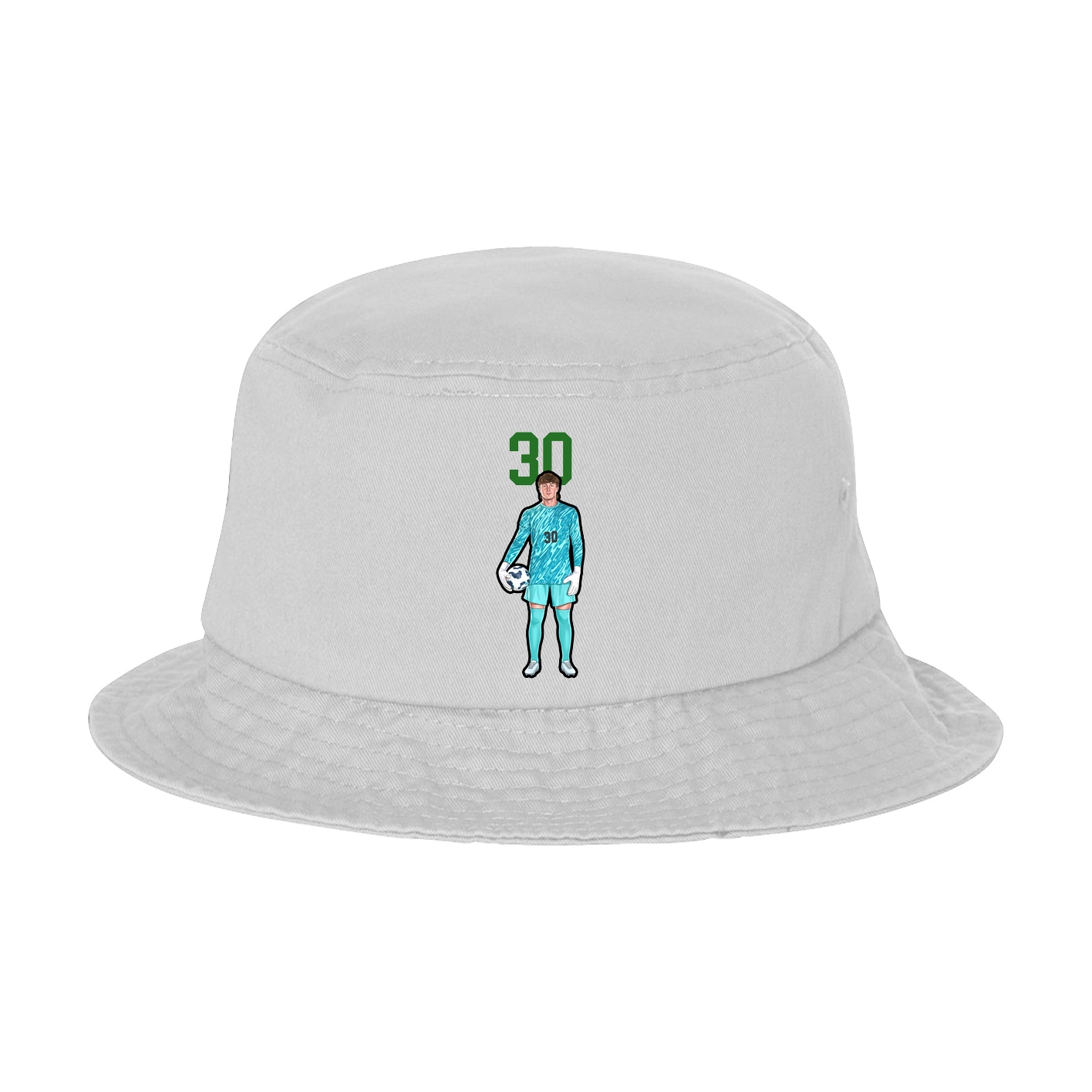 Bucket Cap — Number Top in White