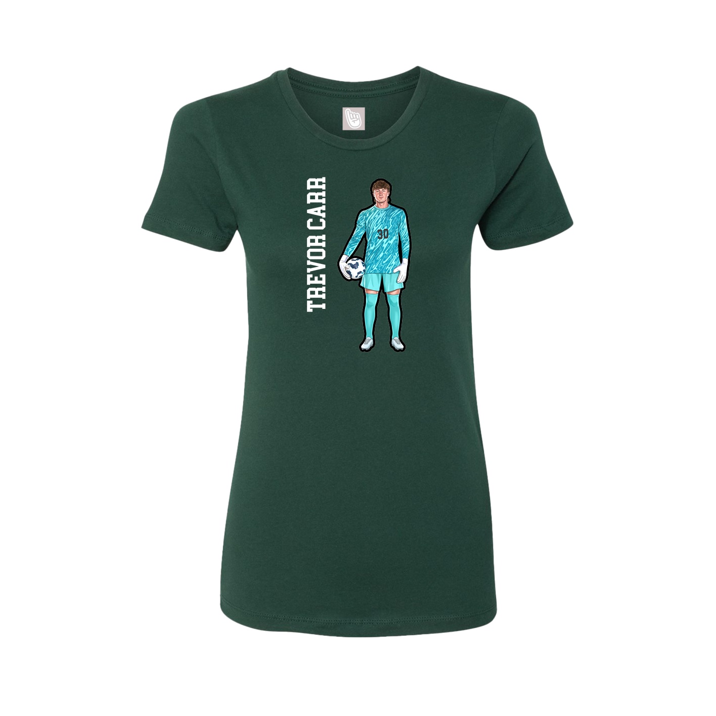 Womens Tee — Name Vertical in Green