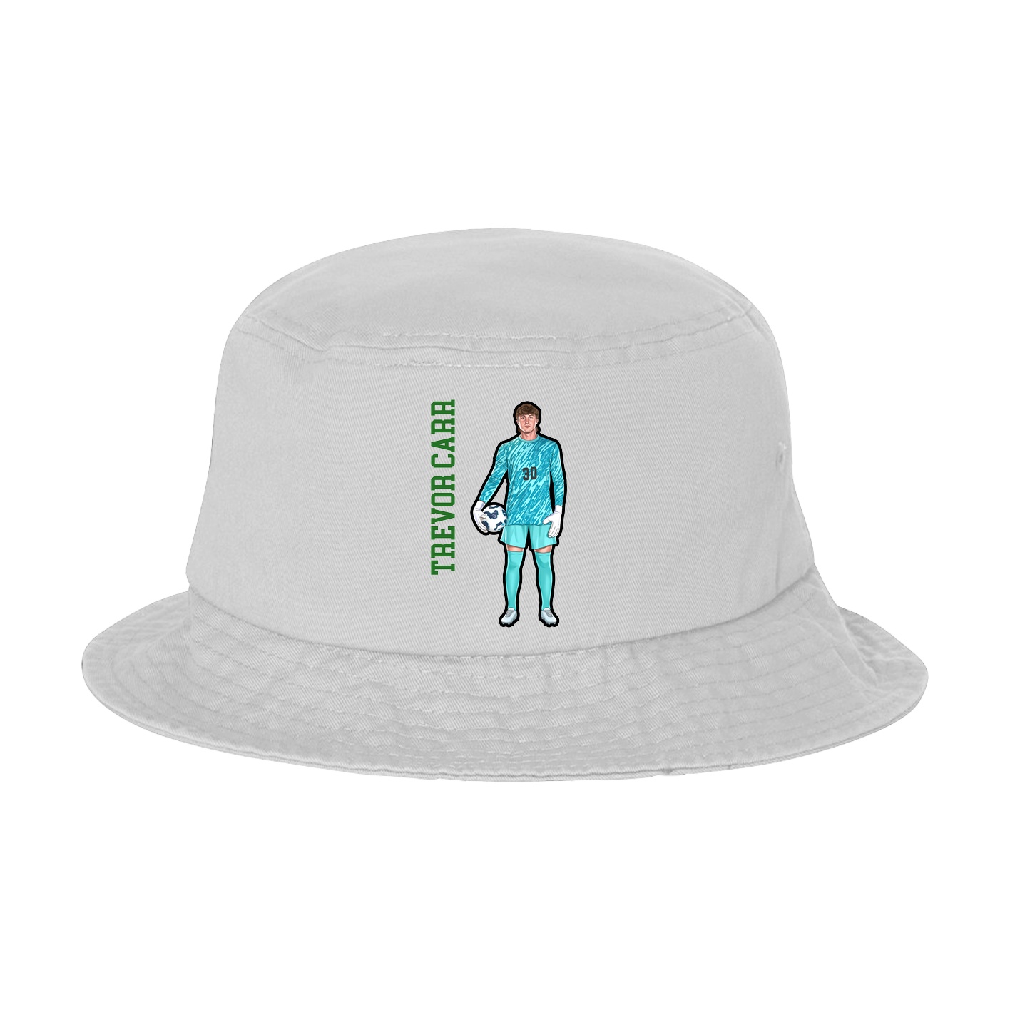 Bucket Cap — Name Vertical in White