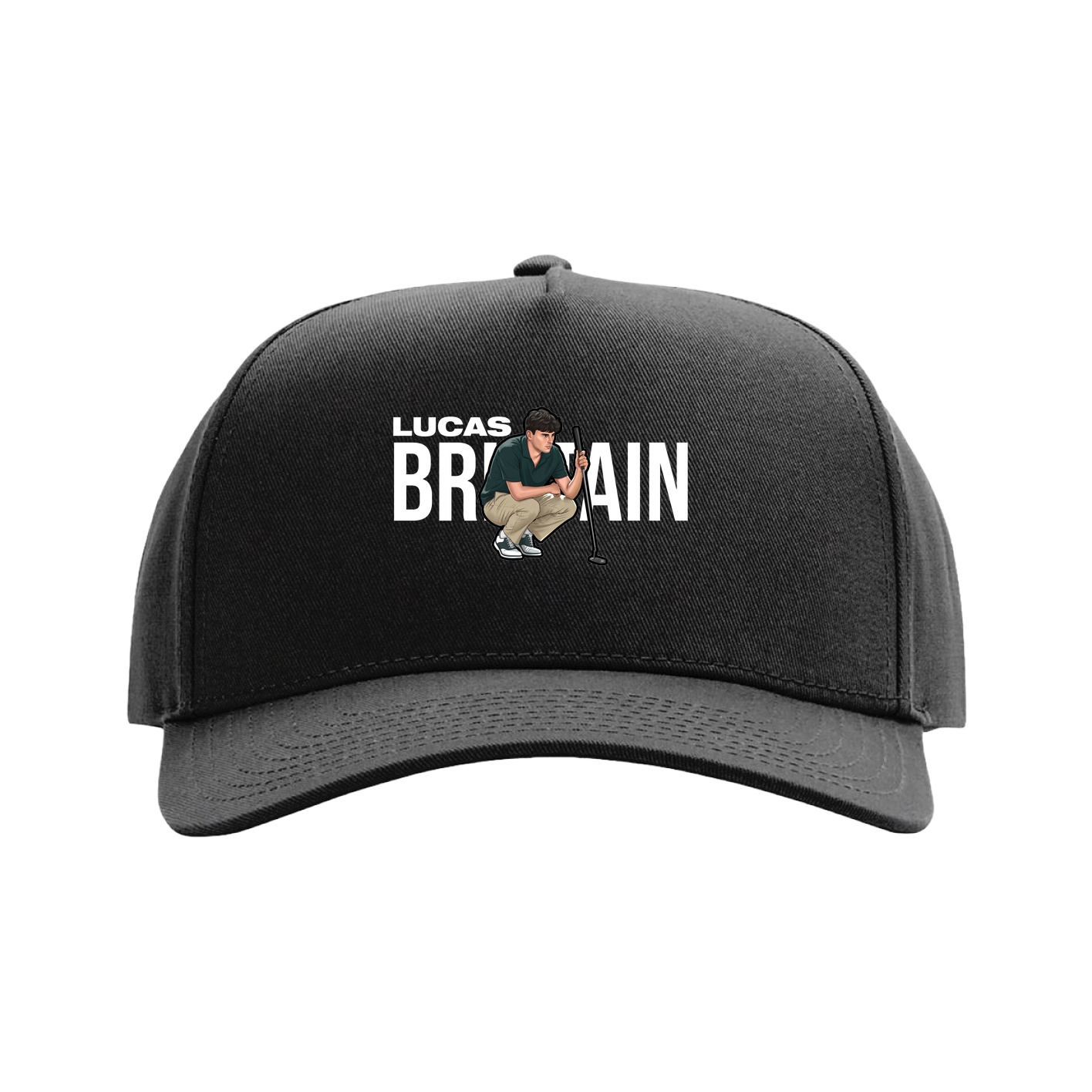 Full Fabric Five-Panel Champ Cap — Player Name in Black