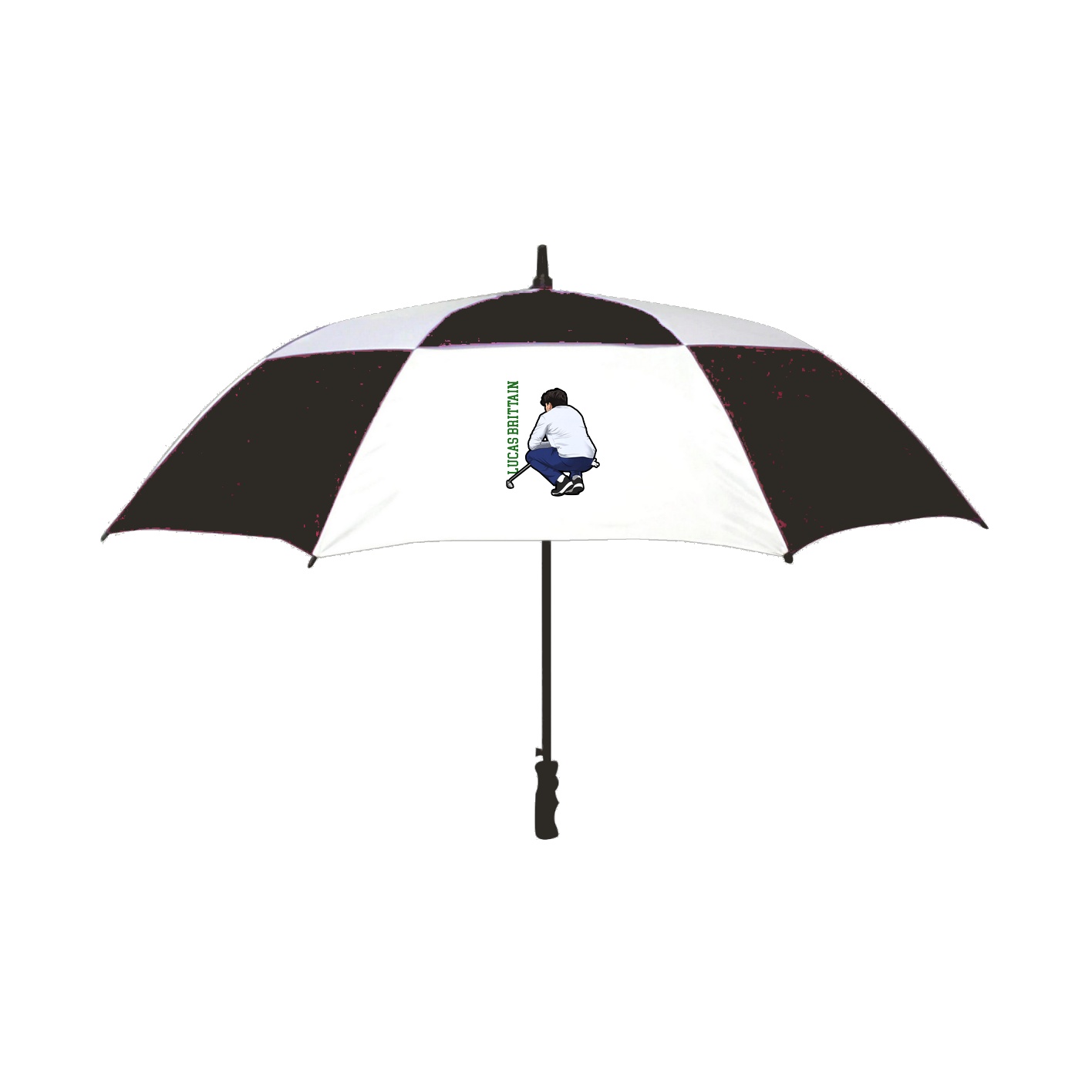 Golf Umbrella — Name Vertical in Black