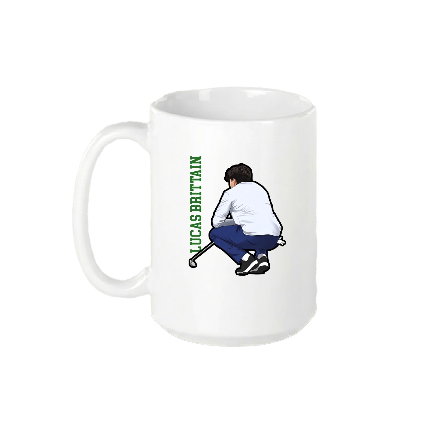 15oz Coffee Mug — Name Vertical in White