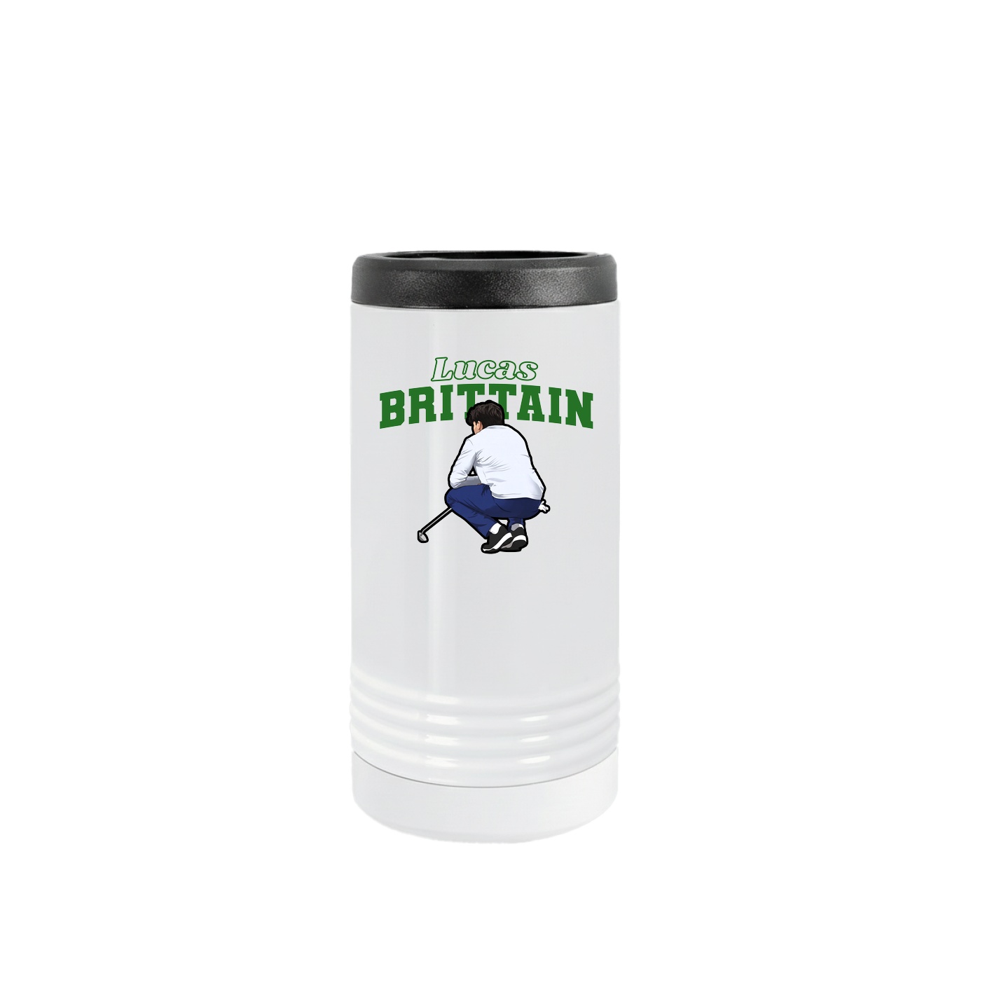 Slim Beverage Holder — Name Arch in White