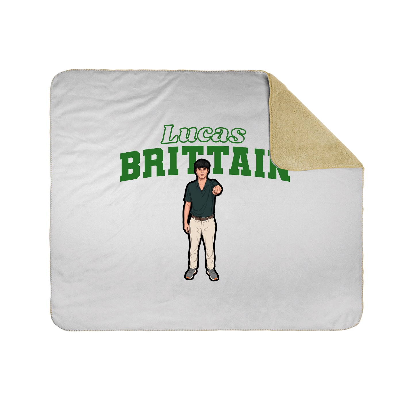 Throw Blanket — Name Arch in White