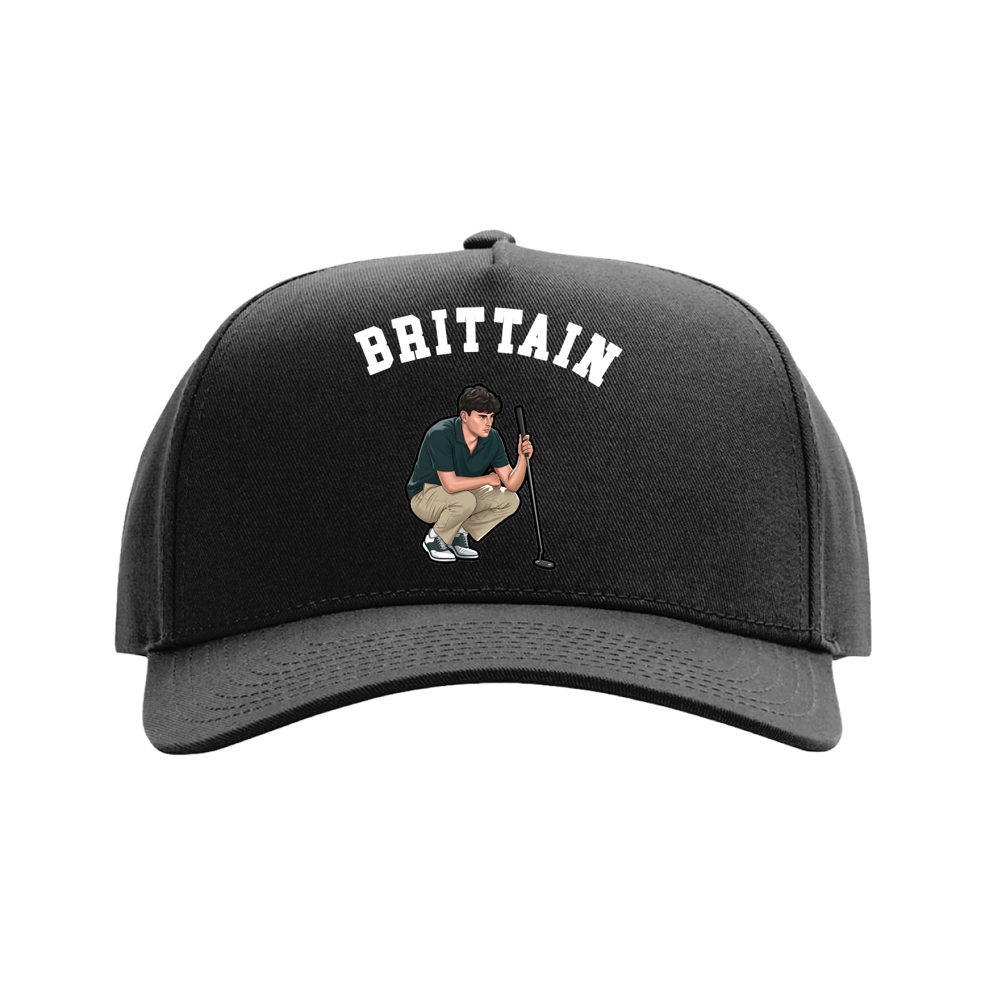 Full Fabric Five-Panel Champ Cap — Shirsey Arch in Black