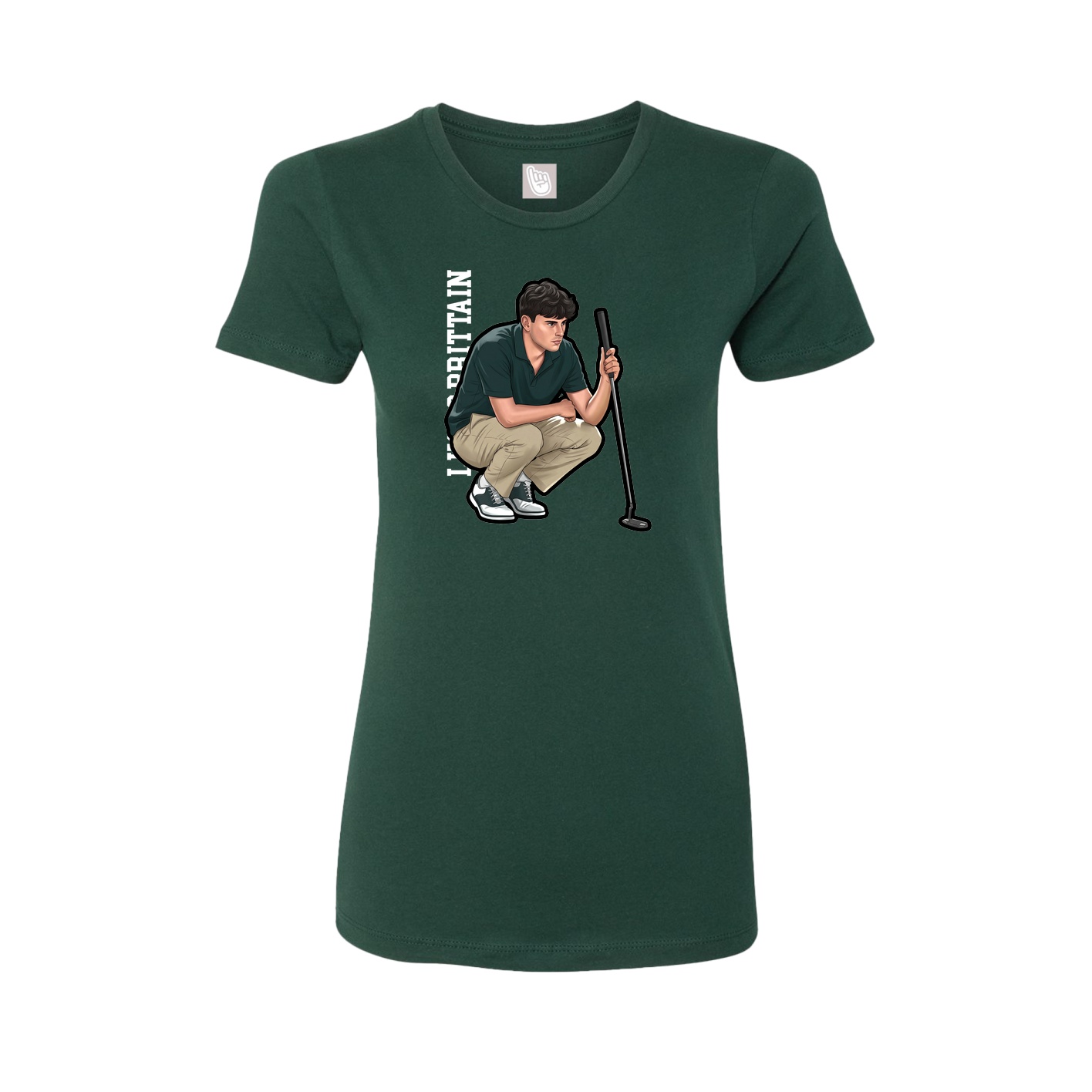 Womens Tee — Name Vertical in Green