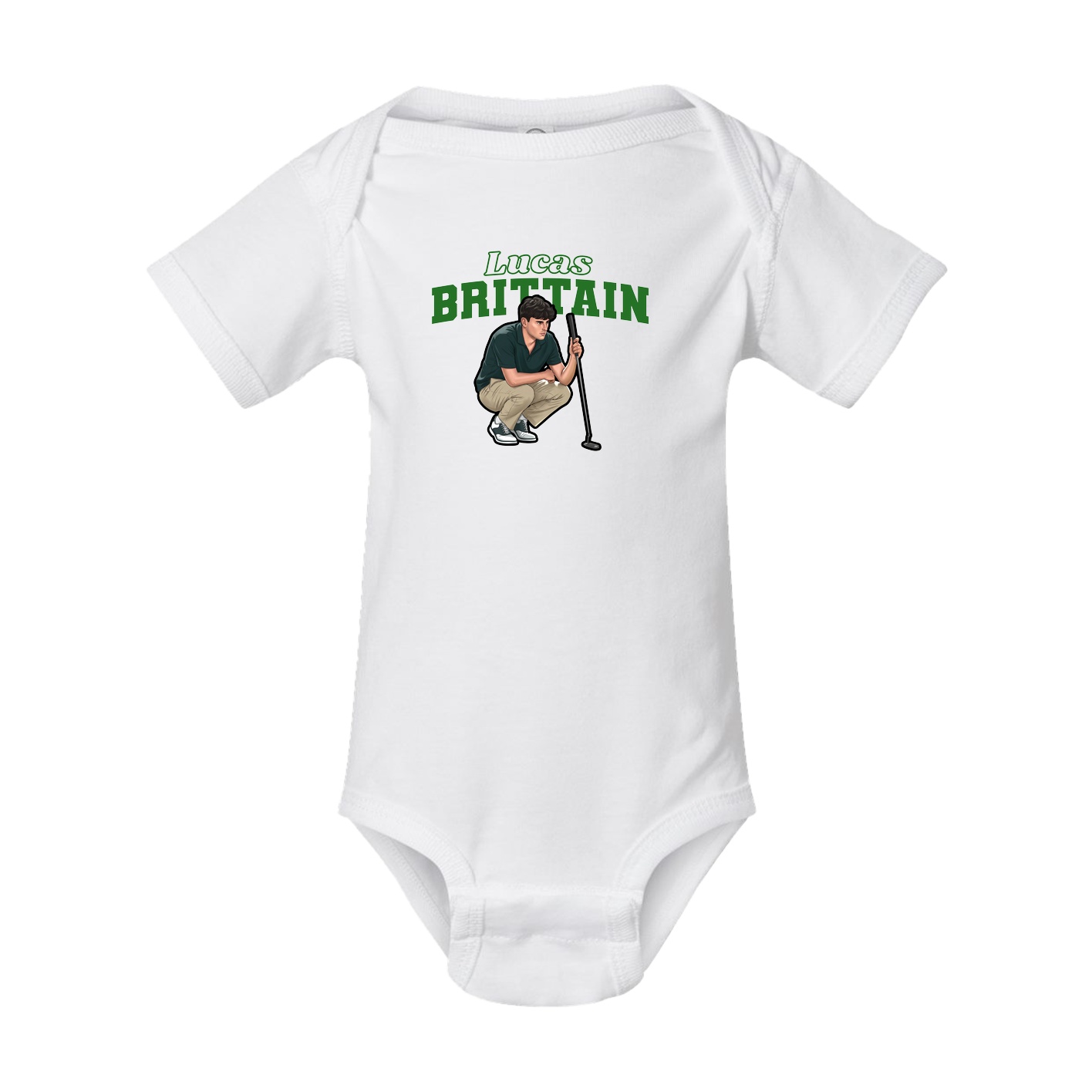 Baby Onesie — Name Arch in White