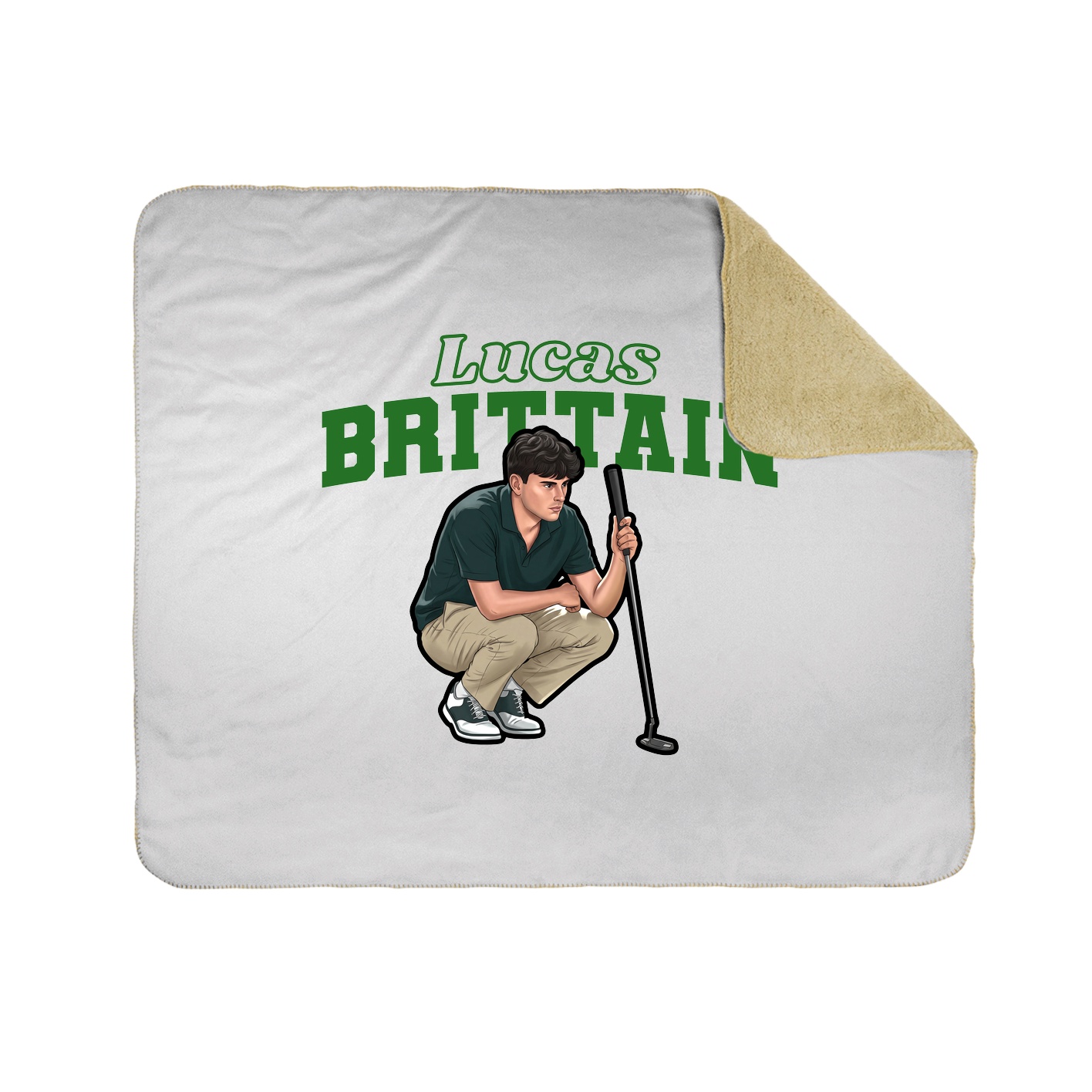 Throw Blanket — Name Arch in White