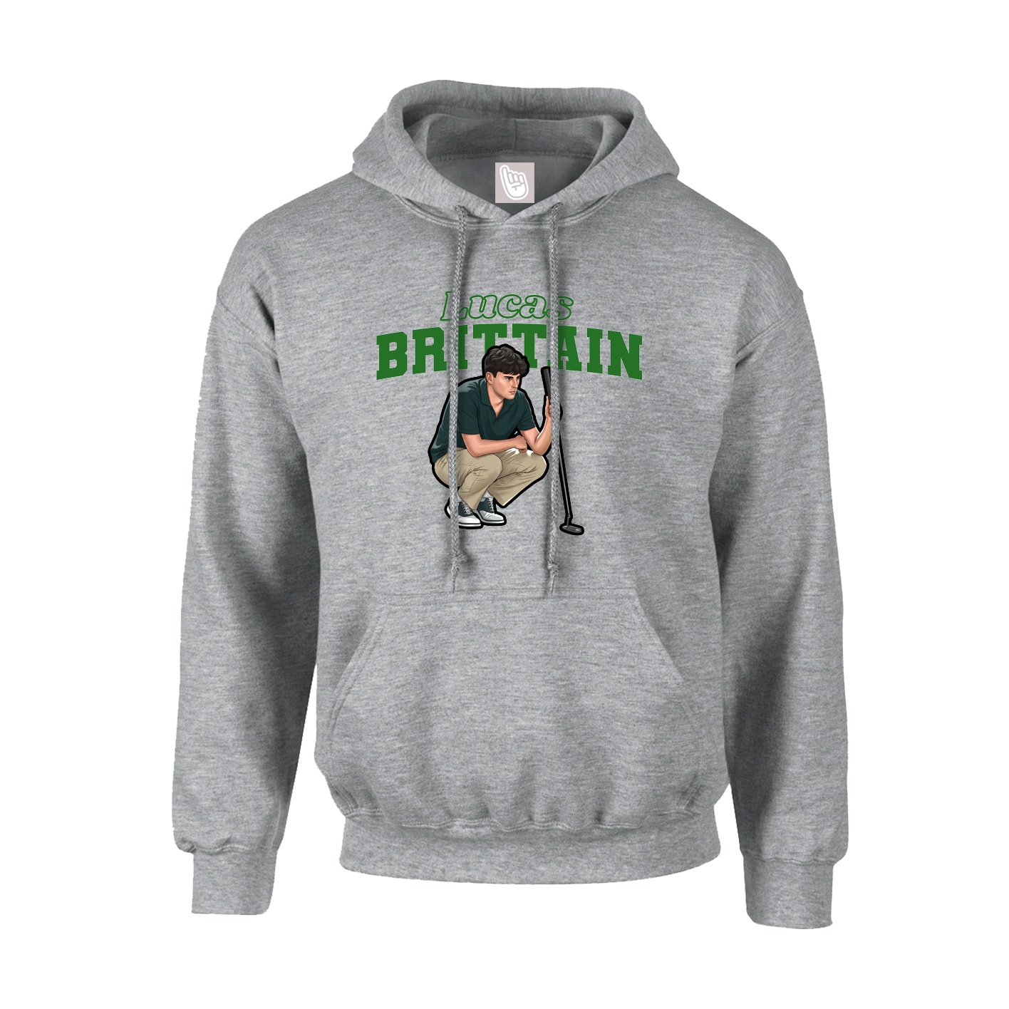 Hoodie — Name Arch in Grey