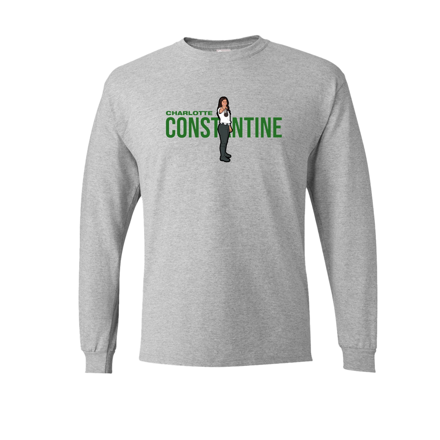 Long Sleeve Tee — Player Name in Grey