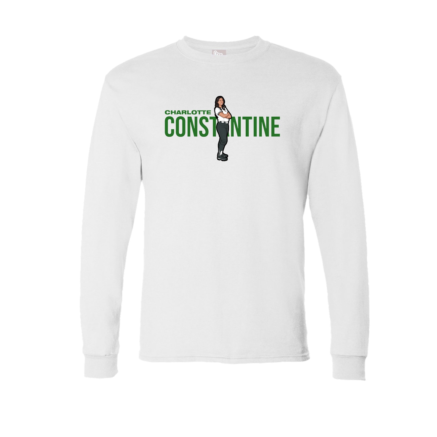 Long Sleeve Tee — Player Name in White