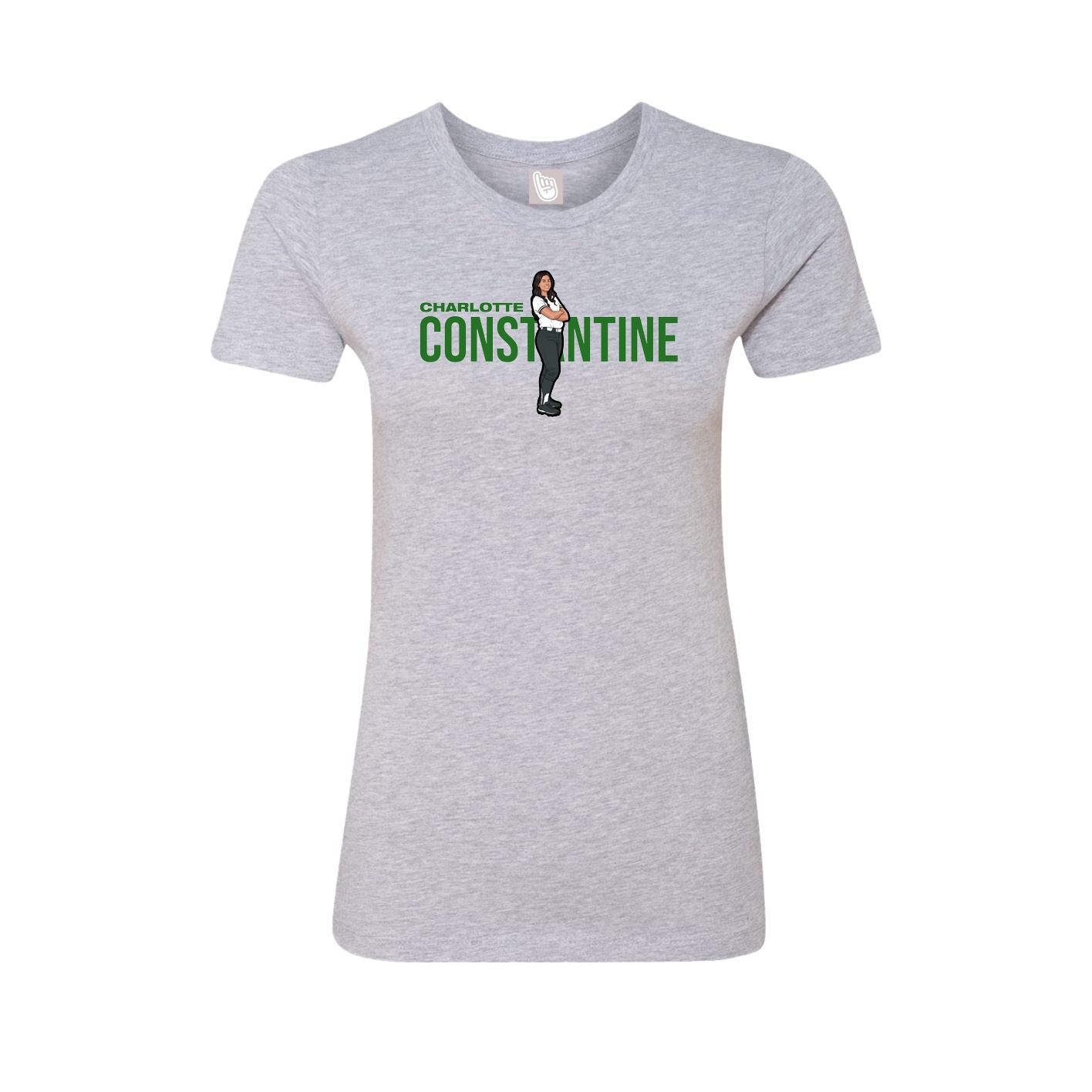 Fitted Women's Tee — Player Name in Grey
