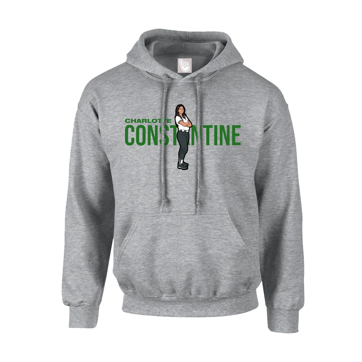 Hoodie — Player Name in Grey