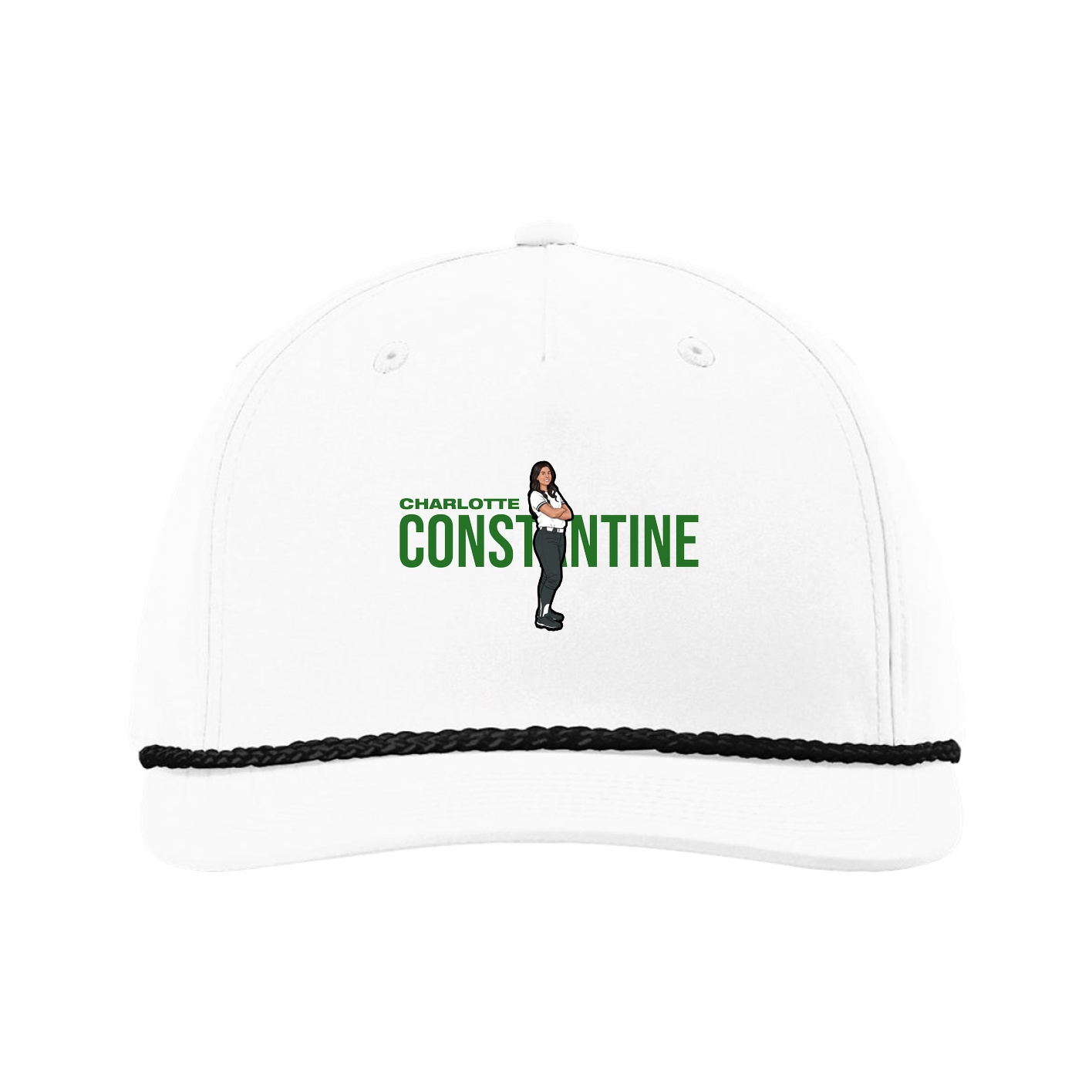 Five-Panel Classic Rope Cap — Player Name in White