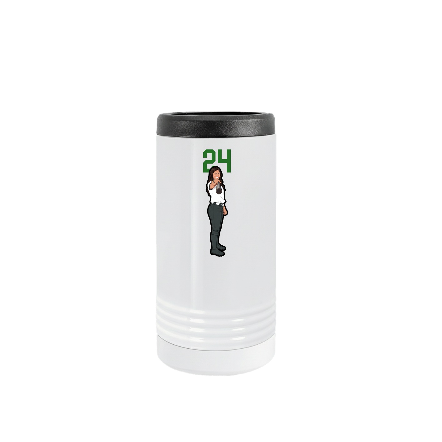 Slim Beverage Holder — Number Top in White