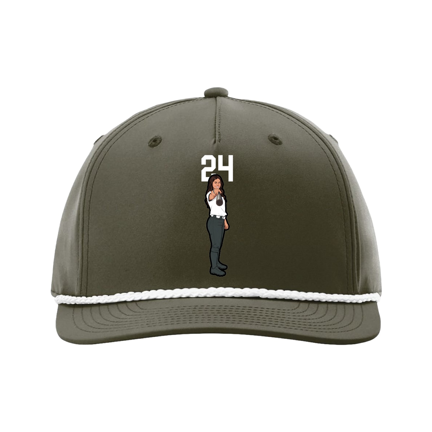 Five-Panel Classic Rope Cap — Number Top in Green