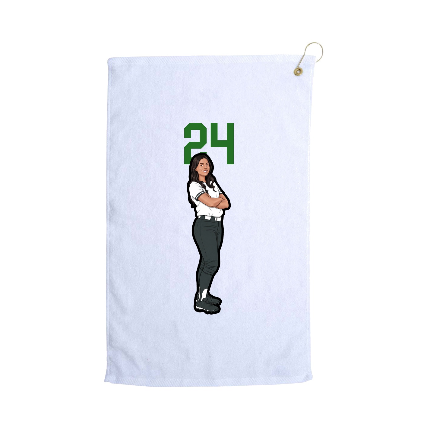Golf Towel — Number Top in White
