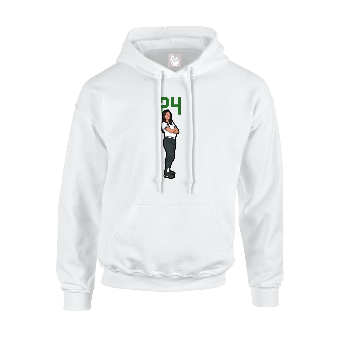 Hoodie — Number Top in White