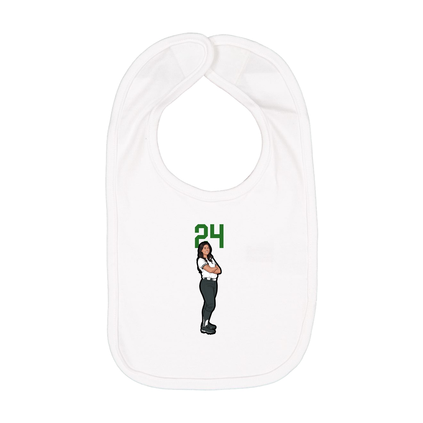 Infant Bib — Number Top in White