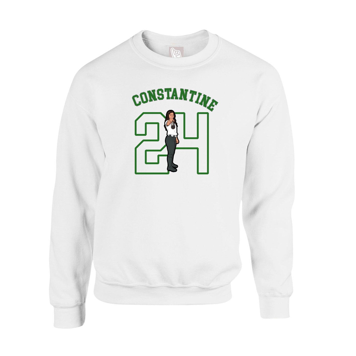 Fleece Crew — Shirsey Arch in White