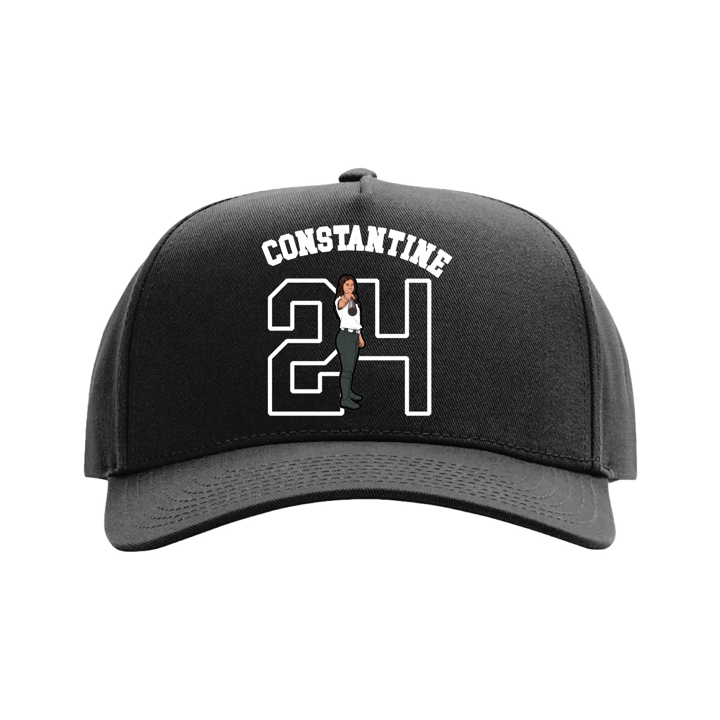 Full Fabric Five-Panel Champ Cap — Shirsey Arch in Black