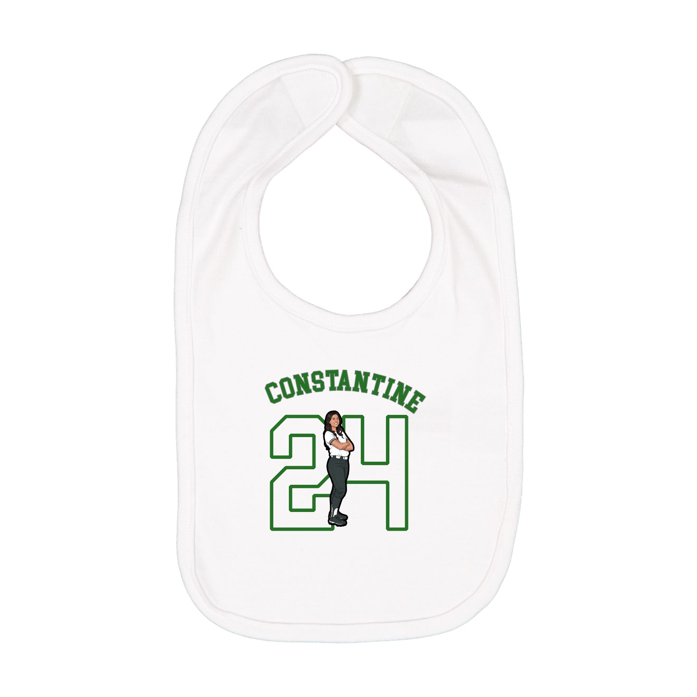Infant Bib — Shirsey Arch in White