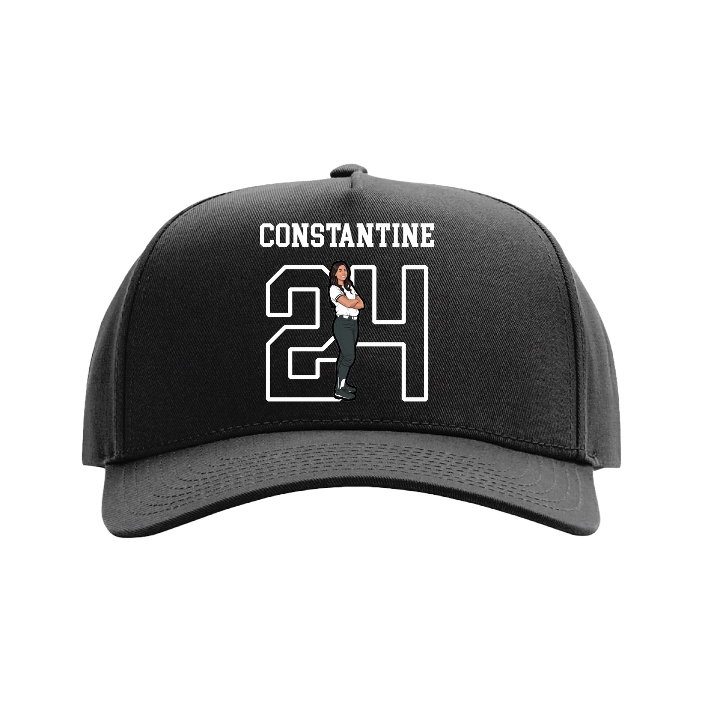 Full Fabric Five-Panel Champ Cap — Shirsey in Black