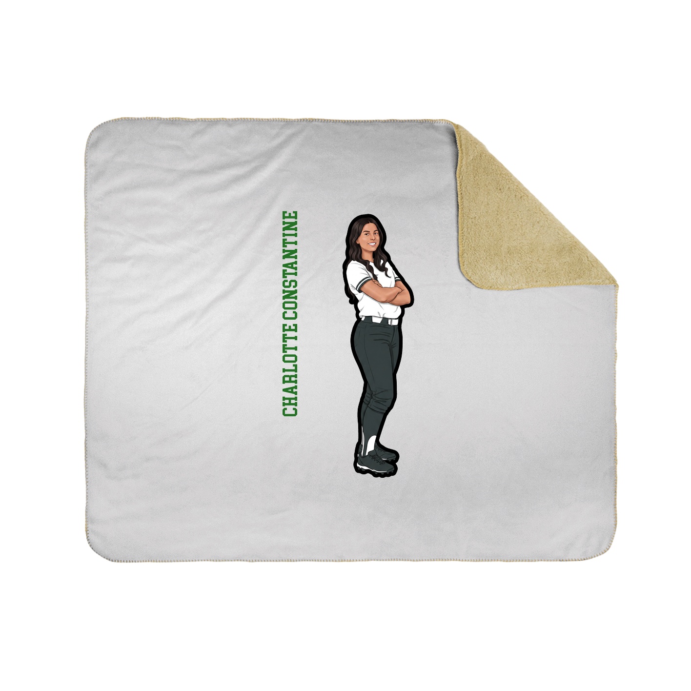 Throw Blanket — Name Vertical in White