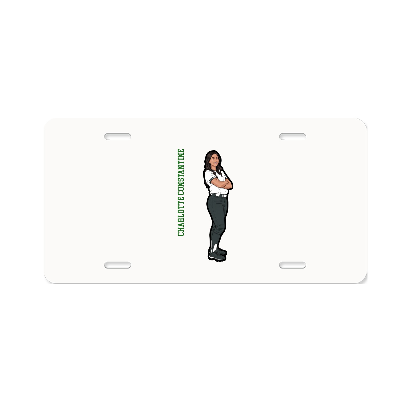 License Plate — Name Vertical in Classic