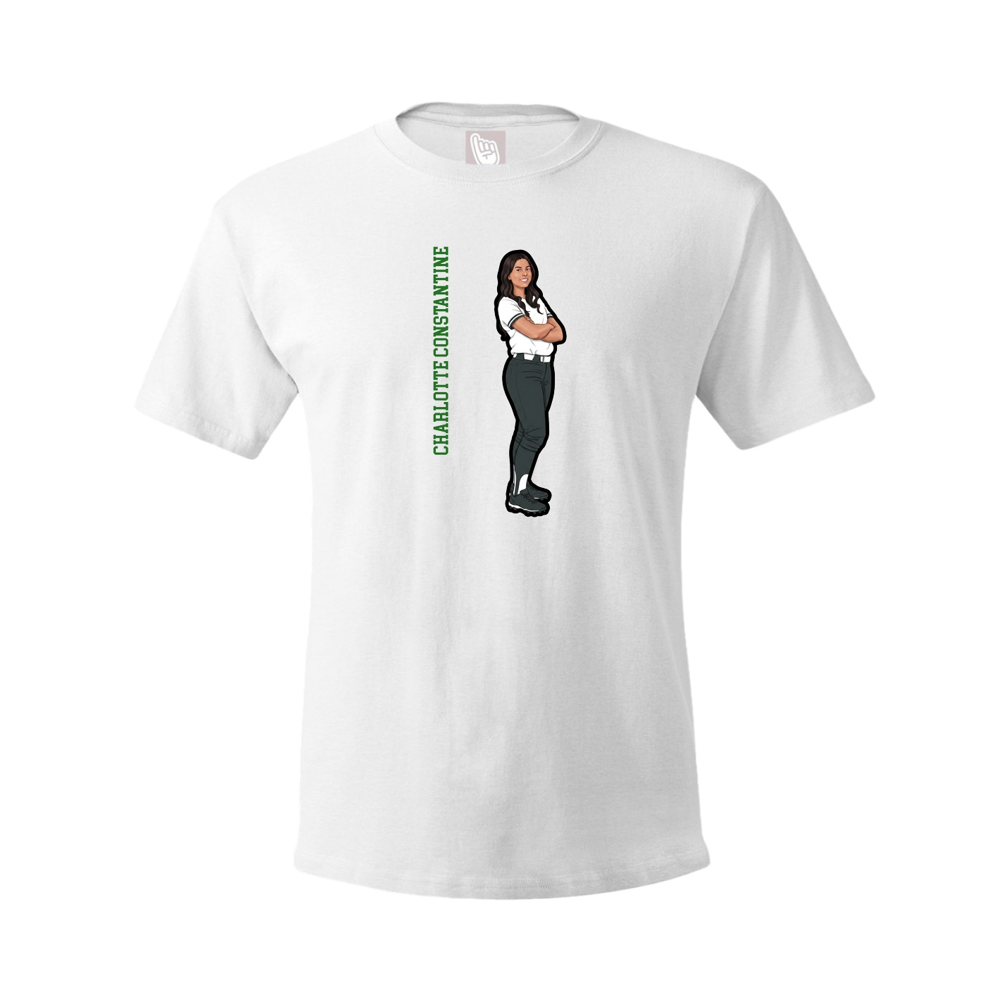 Youth Tee — Name Vertical in White