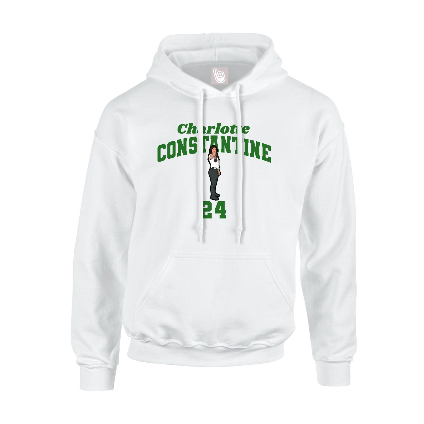Hoodie — Signature Arch in White