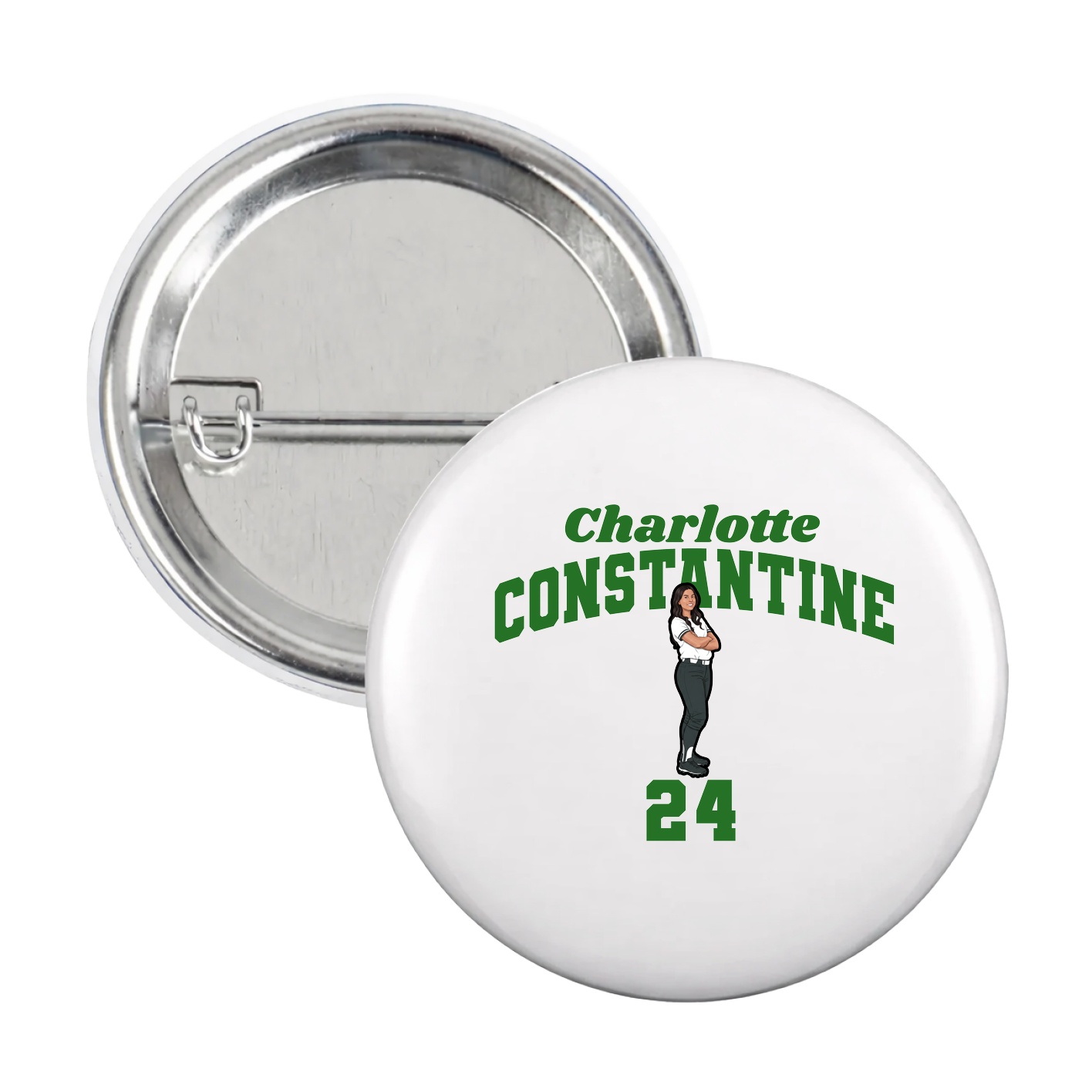 Game Day Button — Signature Arch in White