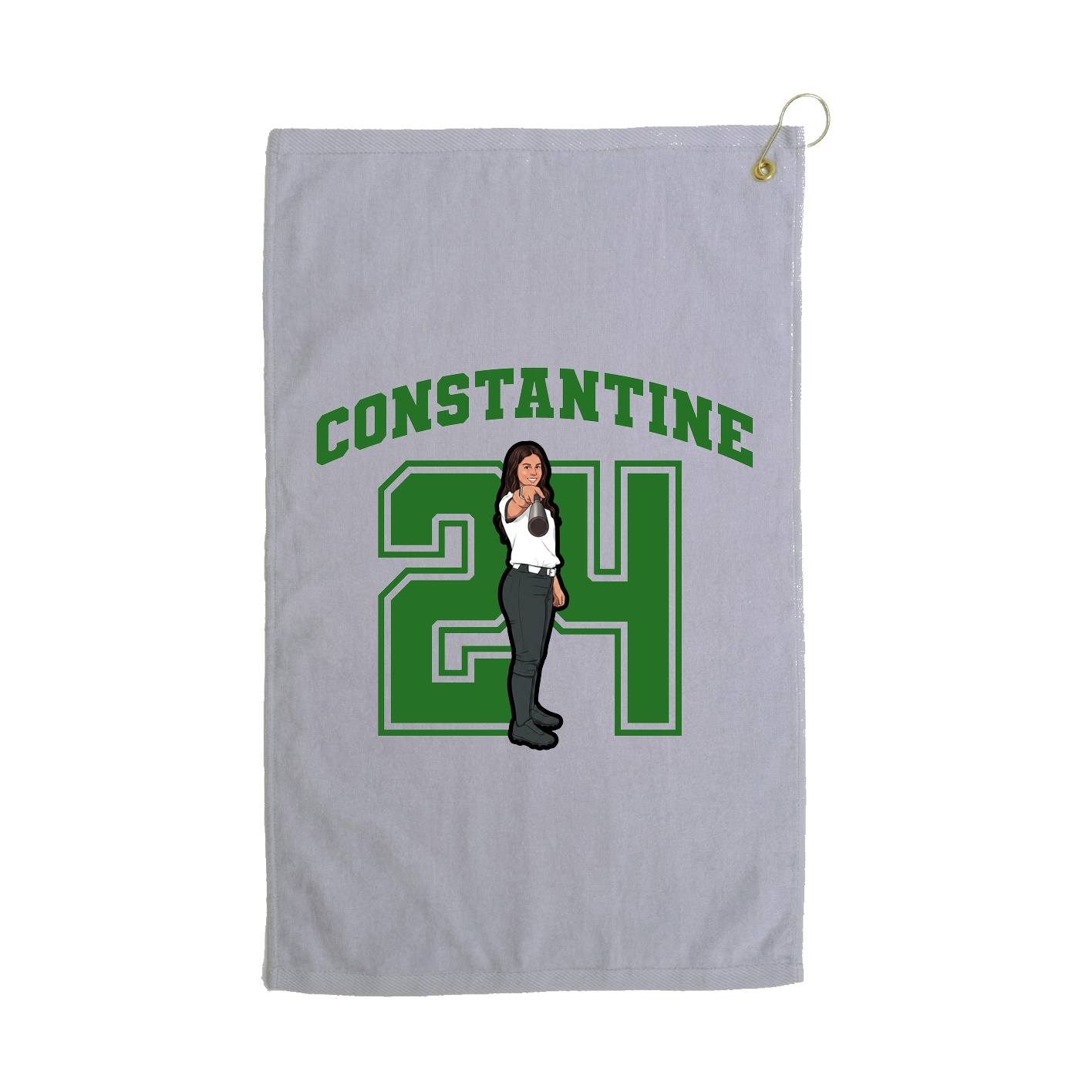 Golf Towel — Number in Grey