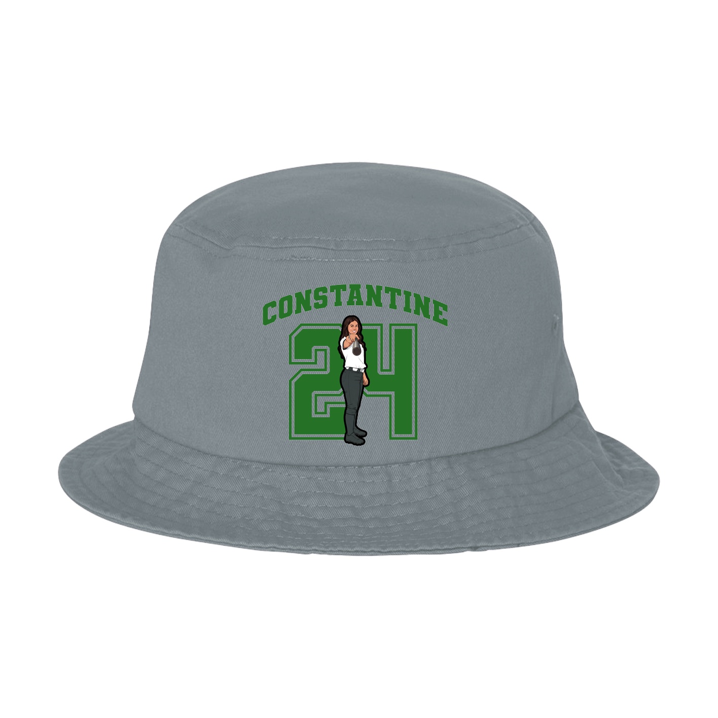 Bucket Cap — Number in Grey