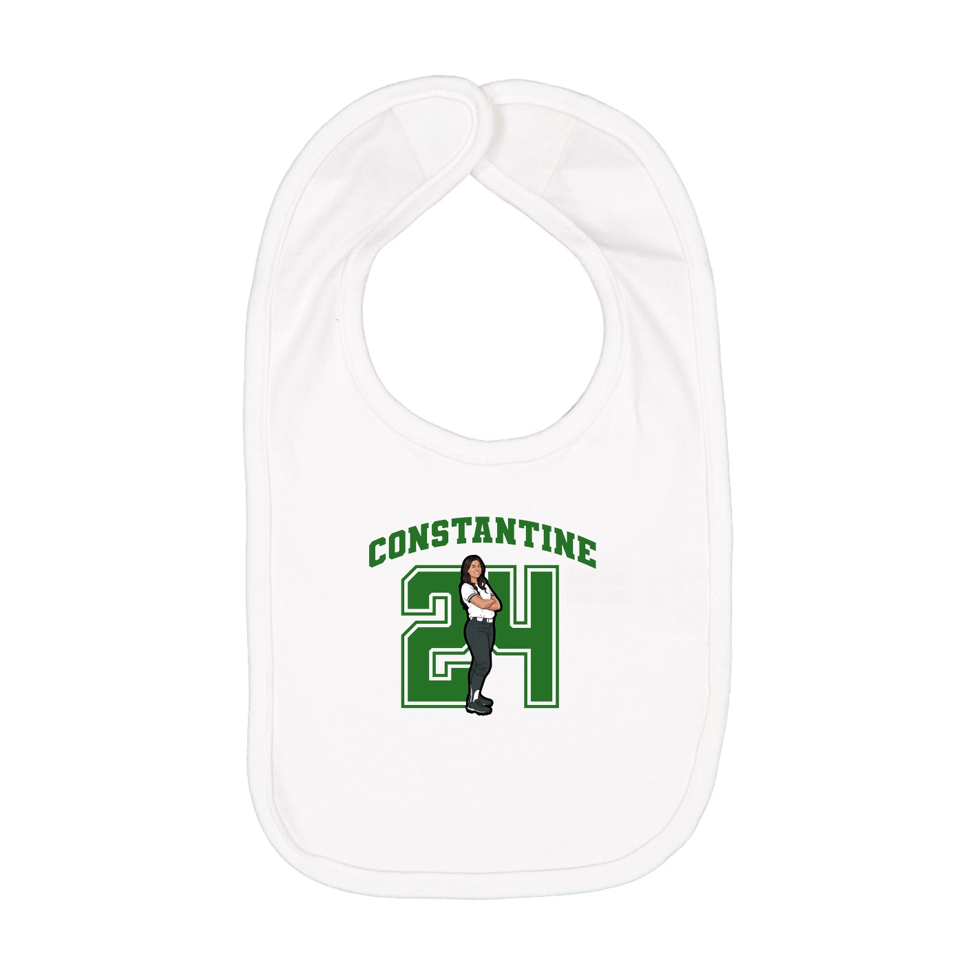 Infant Bib — Number in White