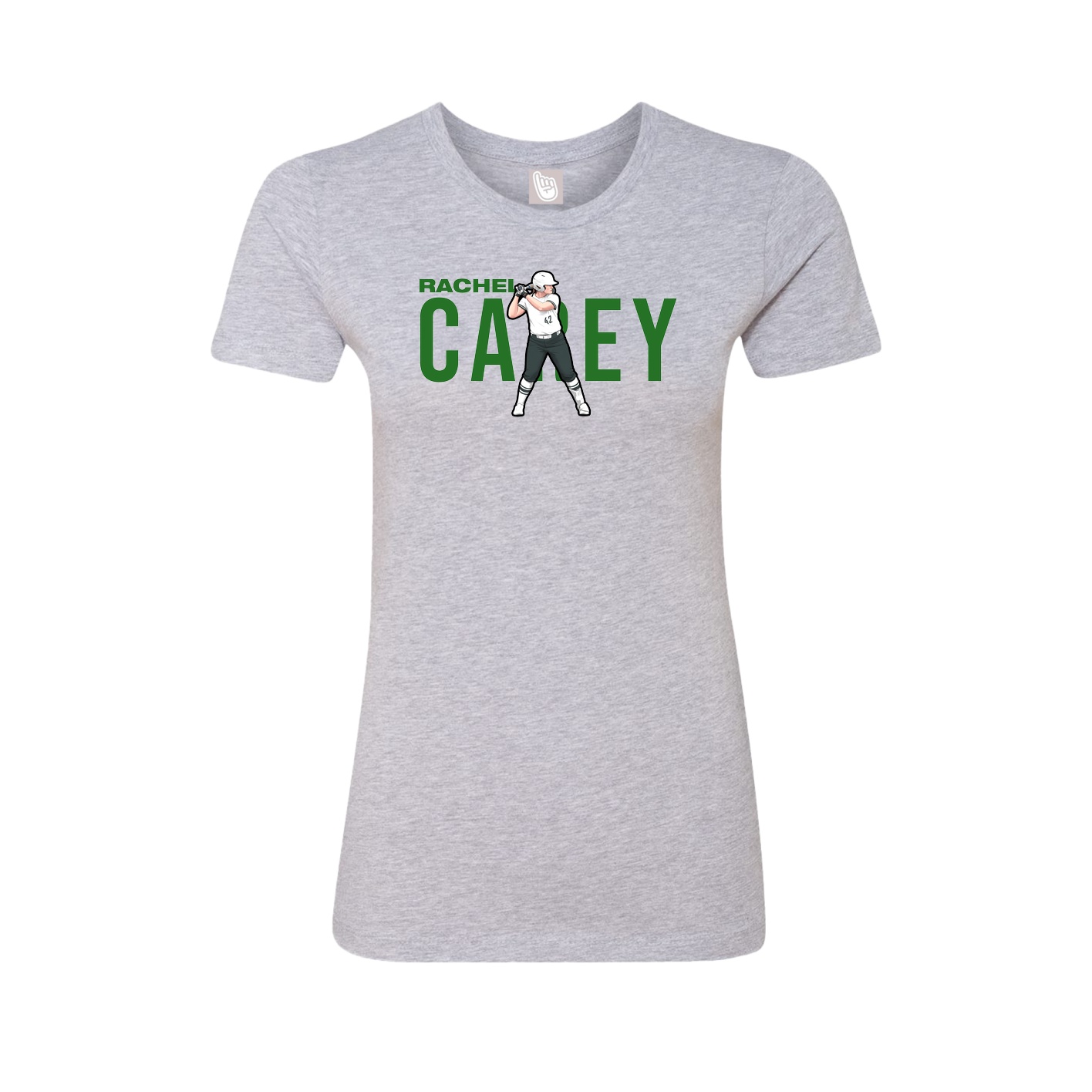 Fitted Women's Tee — Player Name in Grey