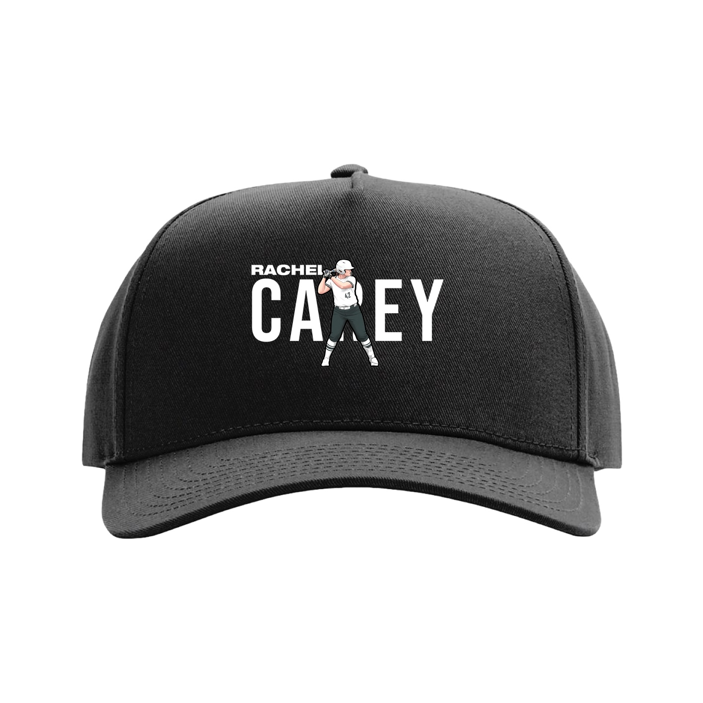 Full Fabric Five-Panel Champ Cap — Player Name in Black