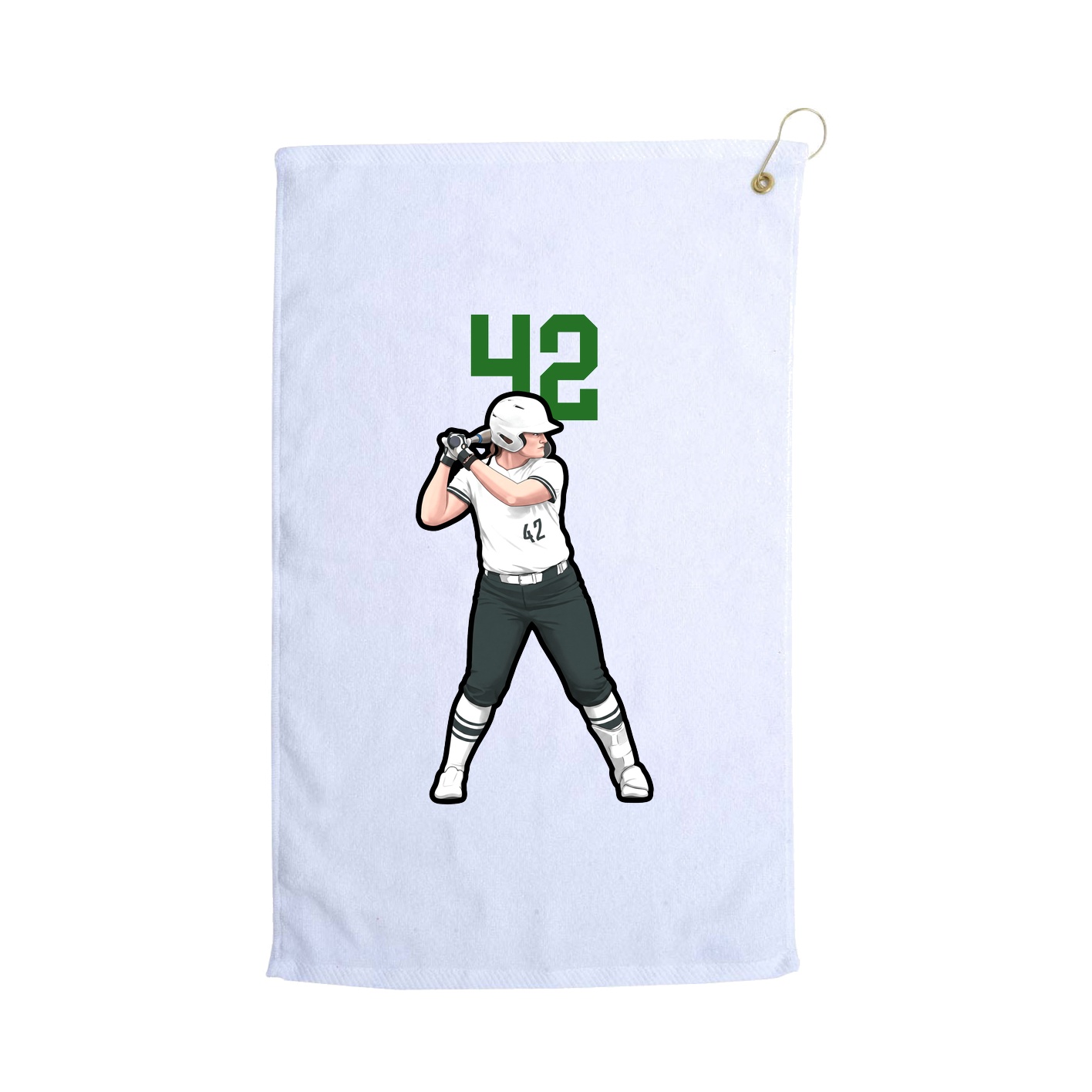 Golf Towel — Number Top in White